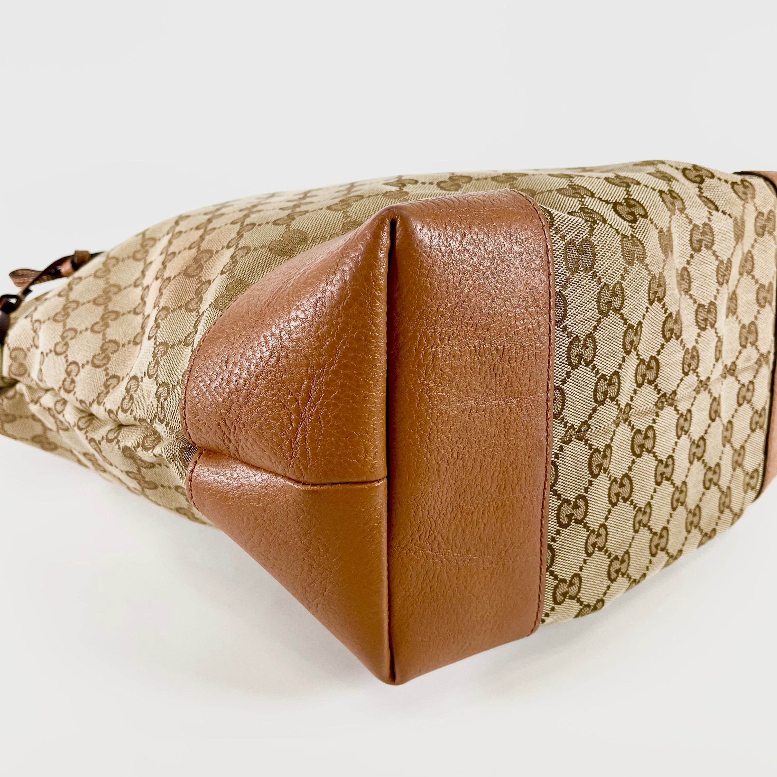 2605 secondhand GUCCI Tote Bag 247236 G canvas Light Brown