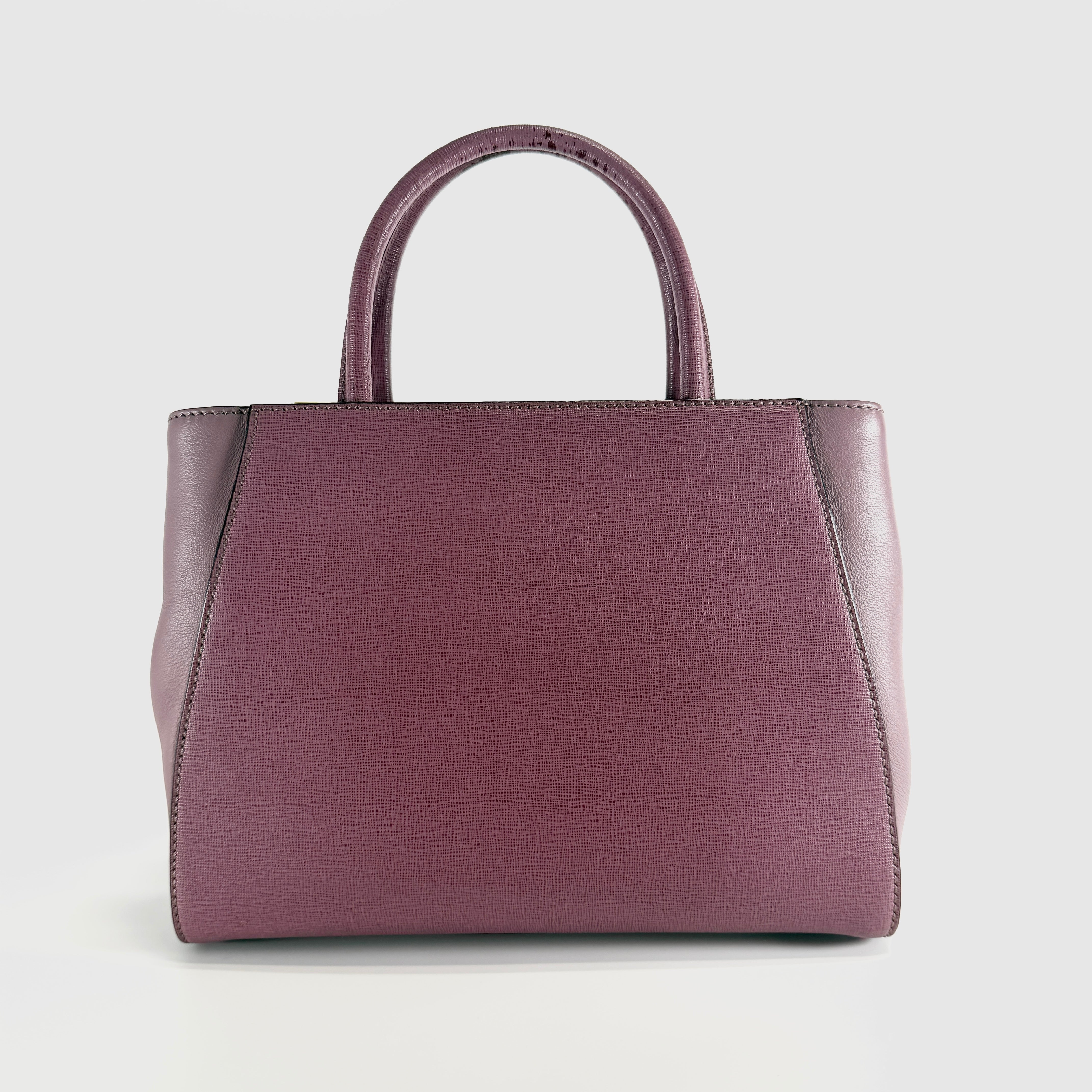 2605 secondhand FENDI Petit Twojours leather 2WAY hand bag purple 8BH253
