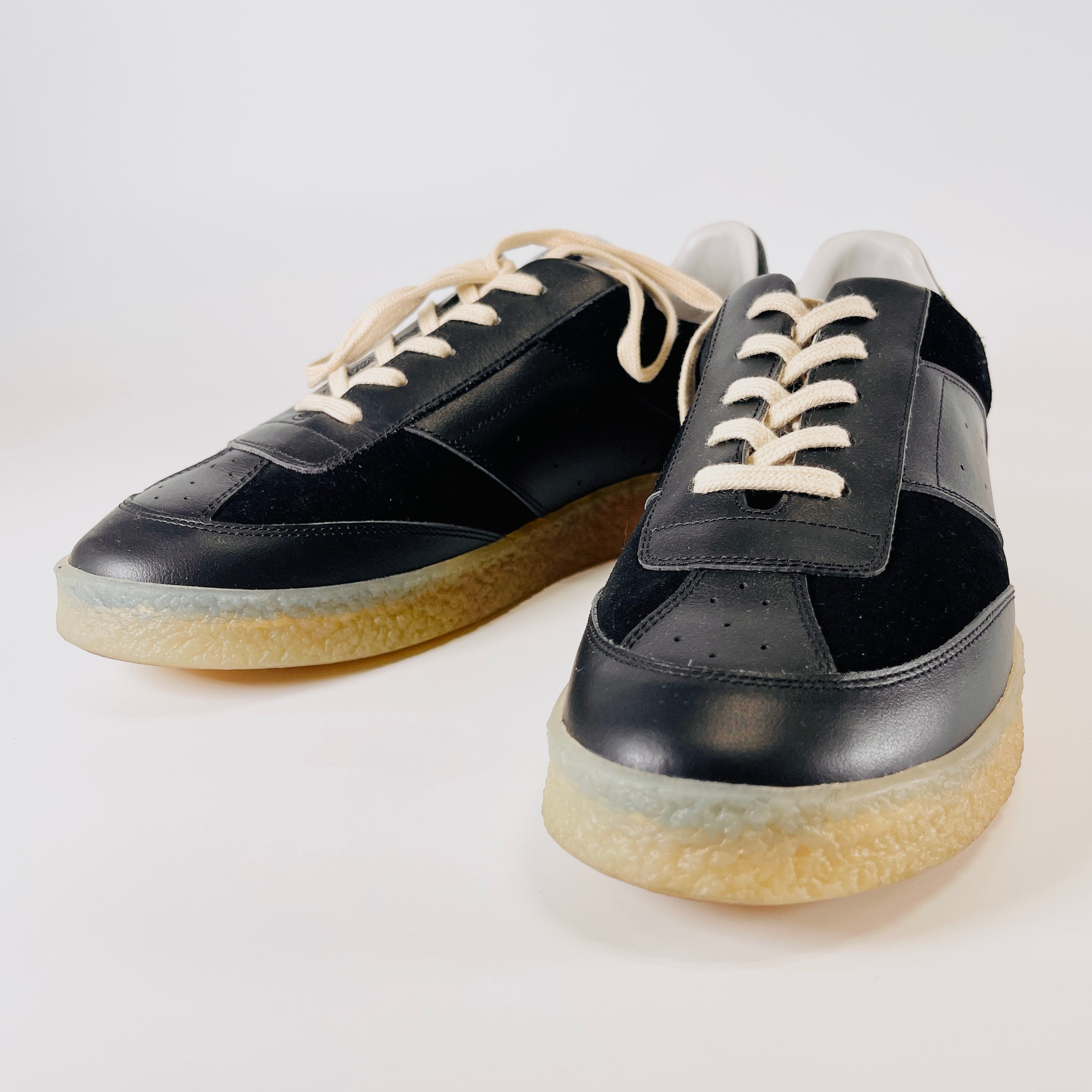 2605 secondhand MM6 leather × suede sneakers 40 unisex black logo Cre Maison Margiela