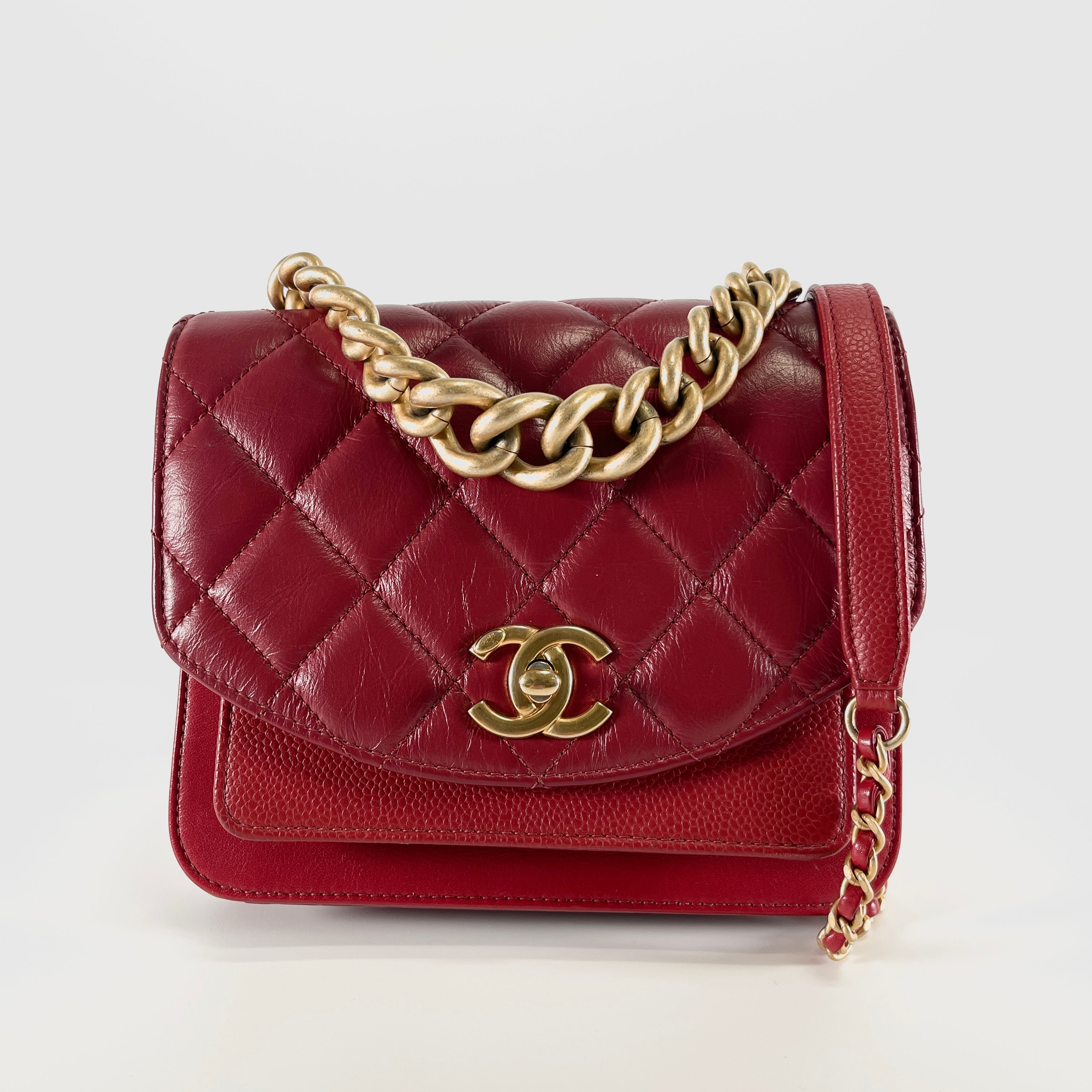 2606 secondhand CHANEL 2WAY Red