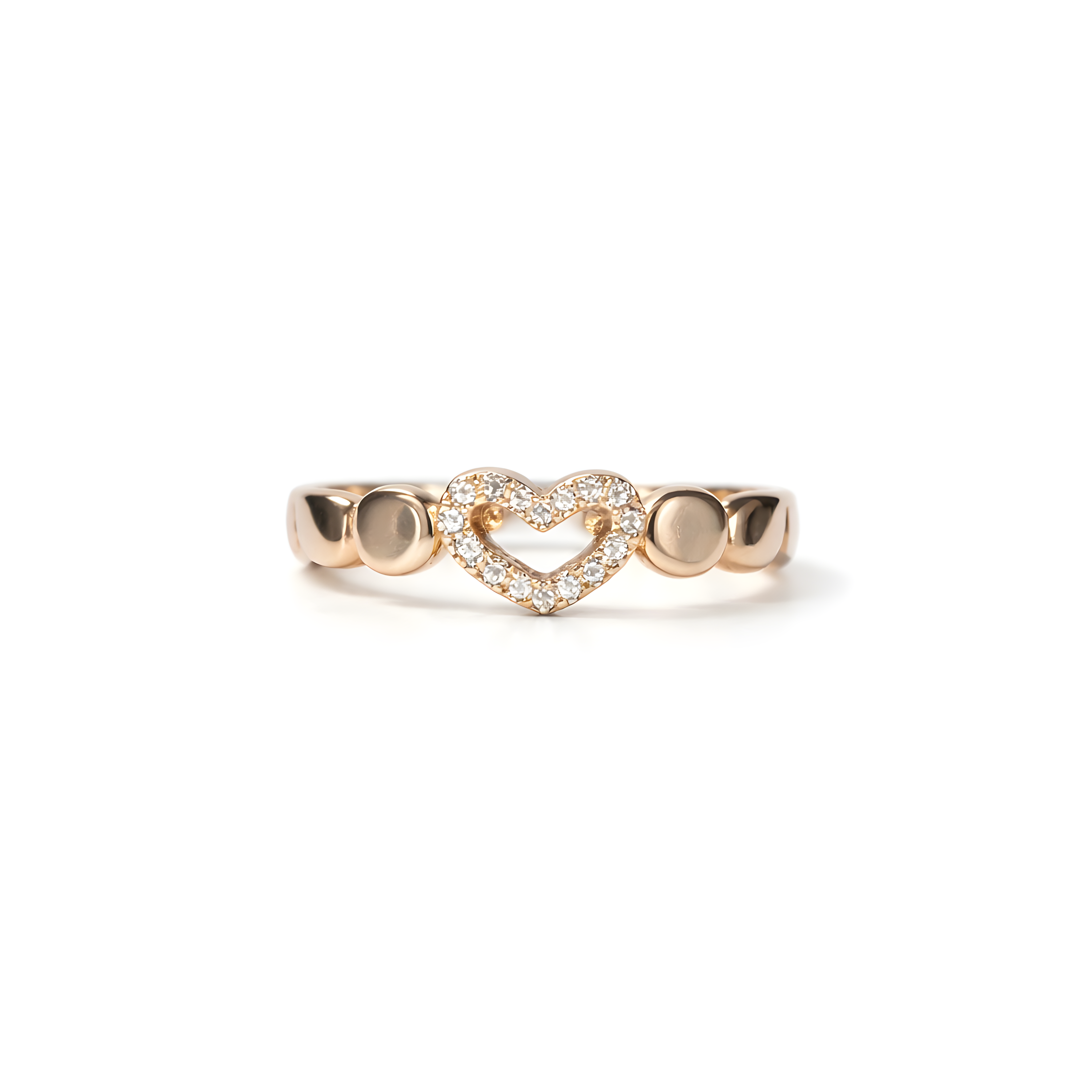 2605 secondhand PV K18PG heart ring D0.12ct 4.5g #11