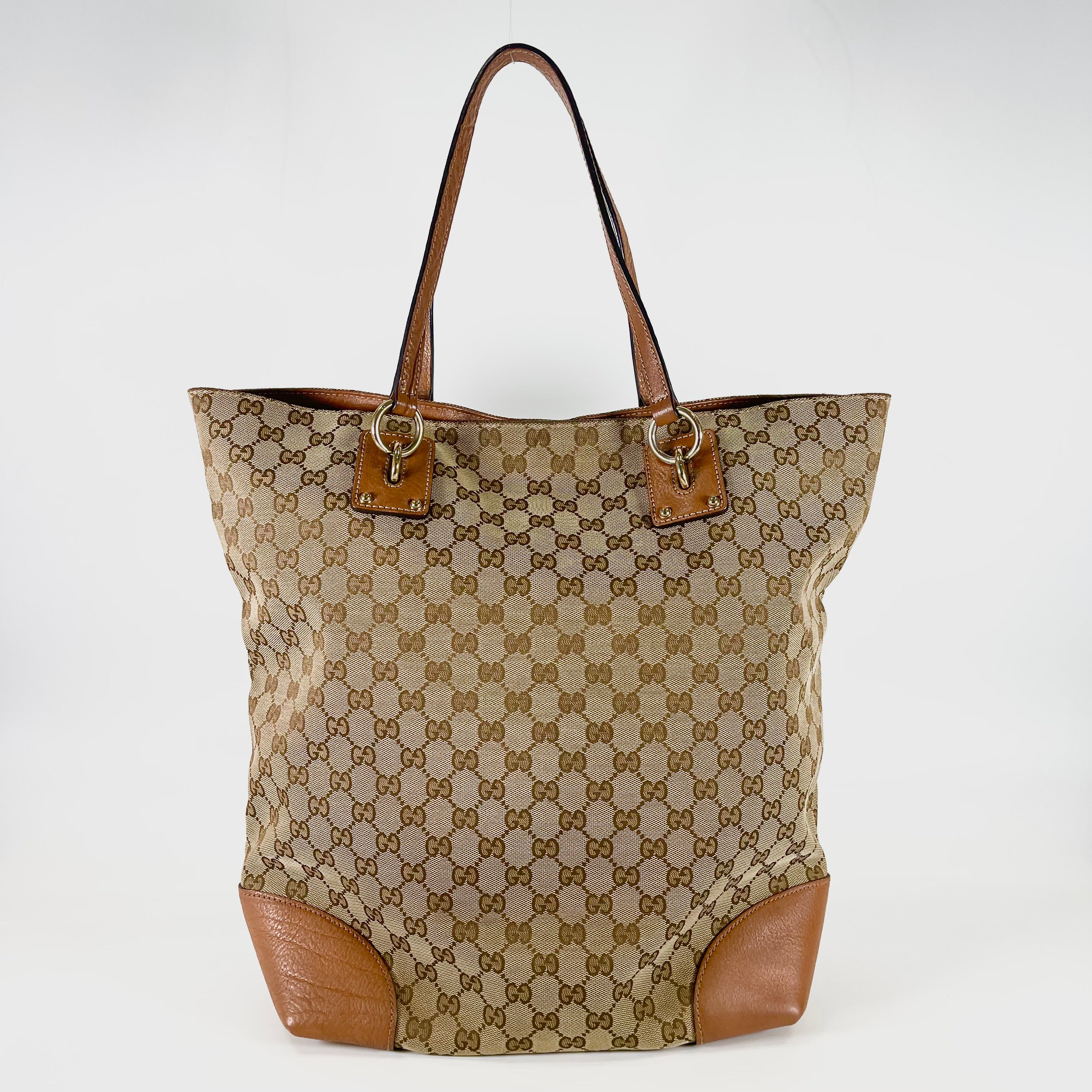 2605 secondhand GUCCI Tote Bag 247236 G canvas Light Brown