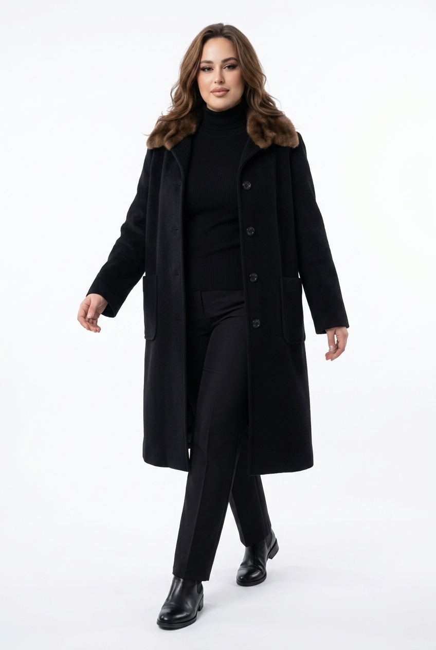 2606 secondhand MAX MARA coat fur long