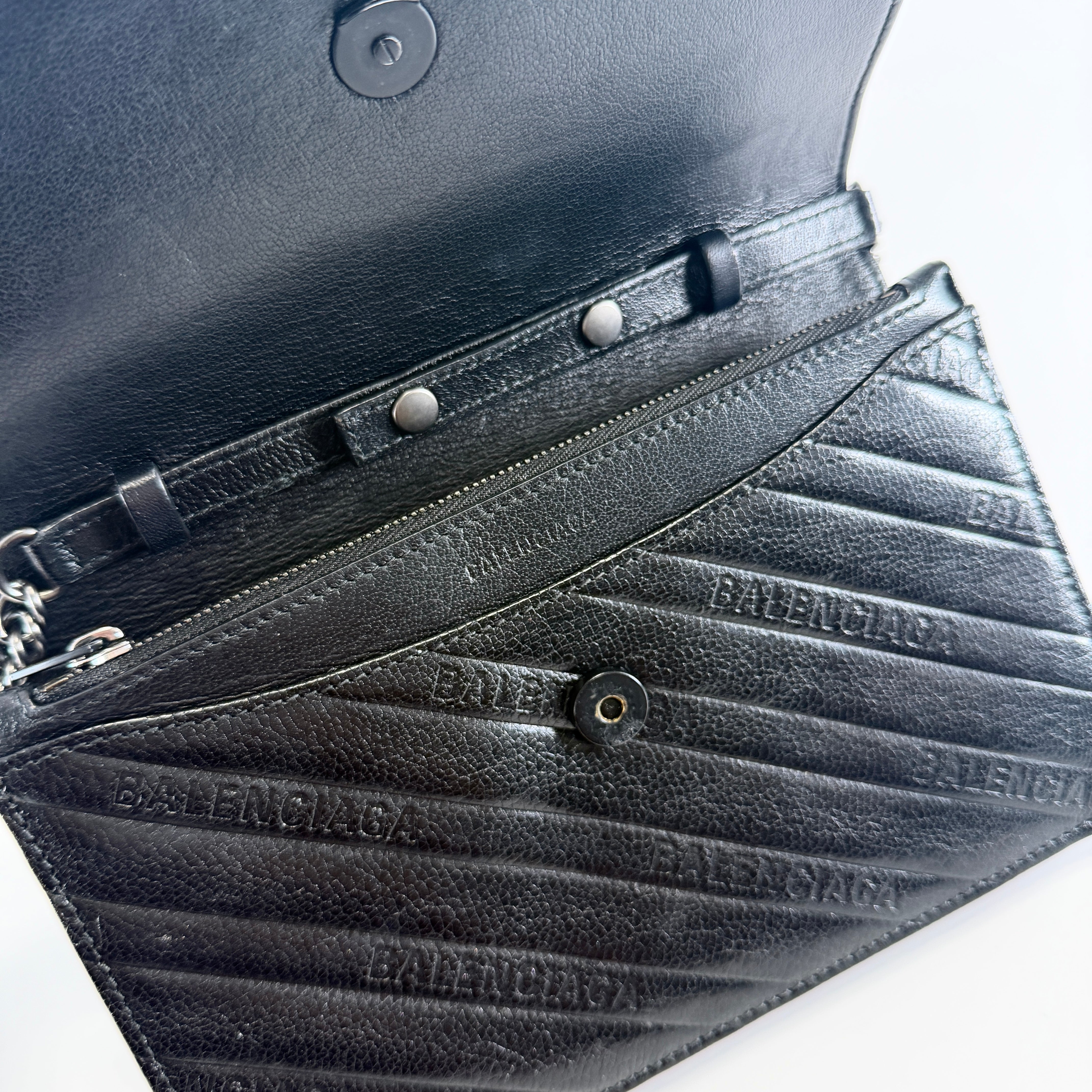 2607 secondhand BALENCIAGA BB leather Chain Shoulder Bag black 561507