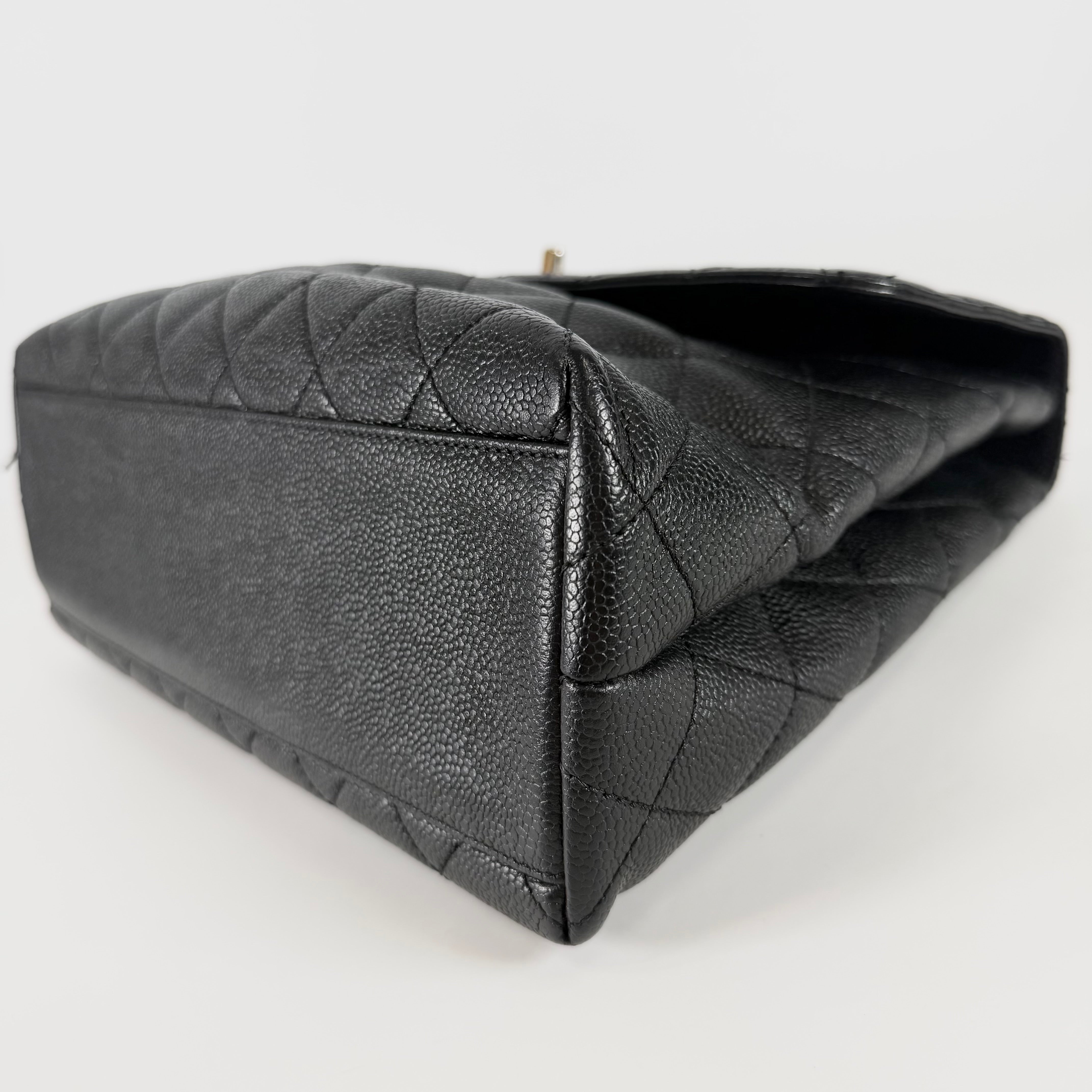 2604 secondhand CHANEL caviar skin hand black × gold