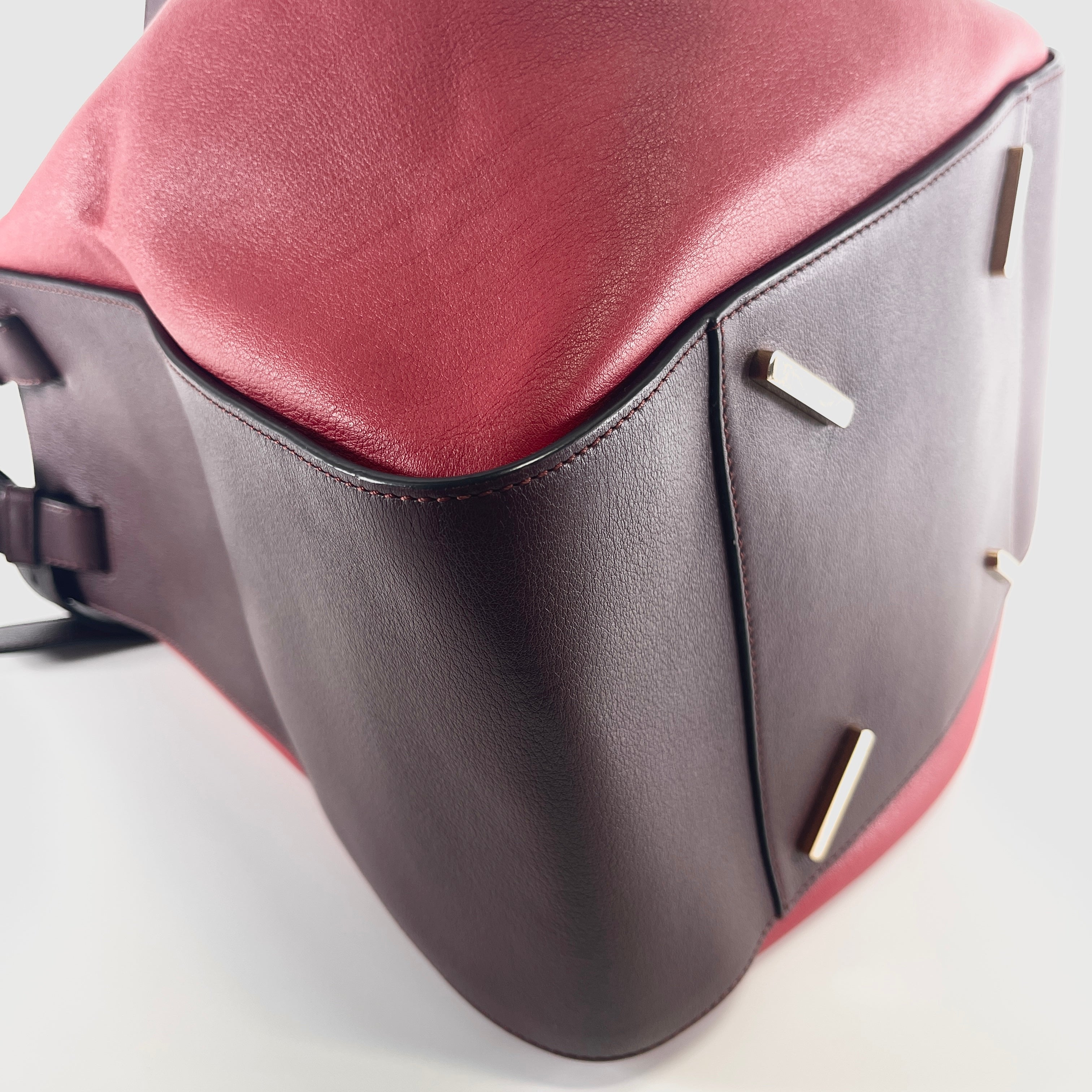 2606 secondhand LOEWE hammock Large leather 2WAY hand bag Bordeaux × Red