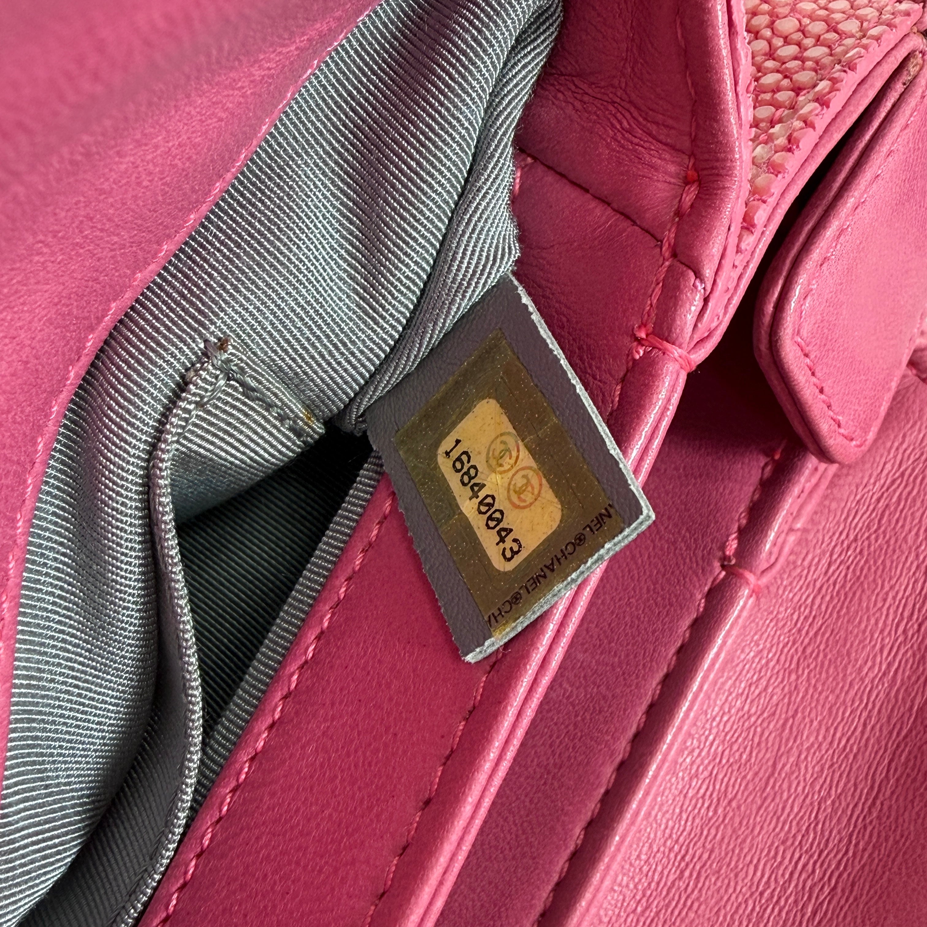 2606 secondhand CHANEL Boy Lou / leather Chain Shoulder pink 16