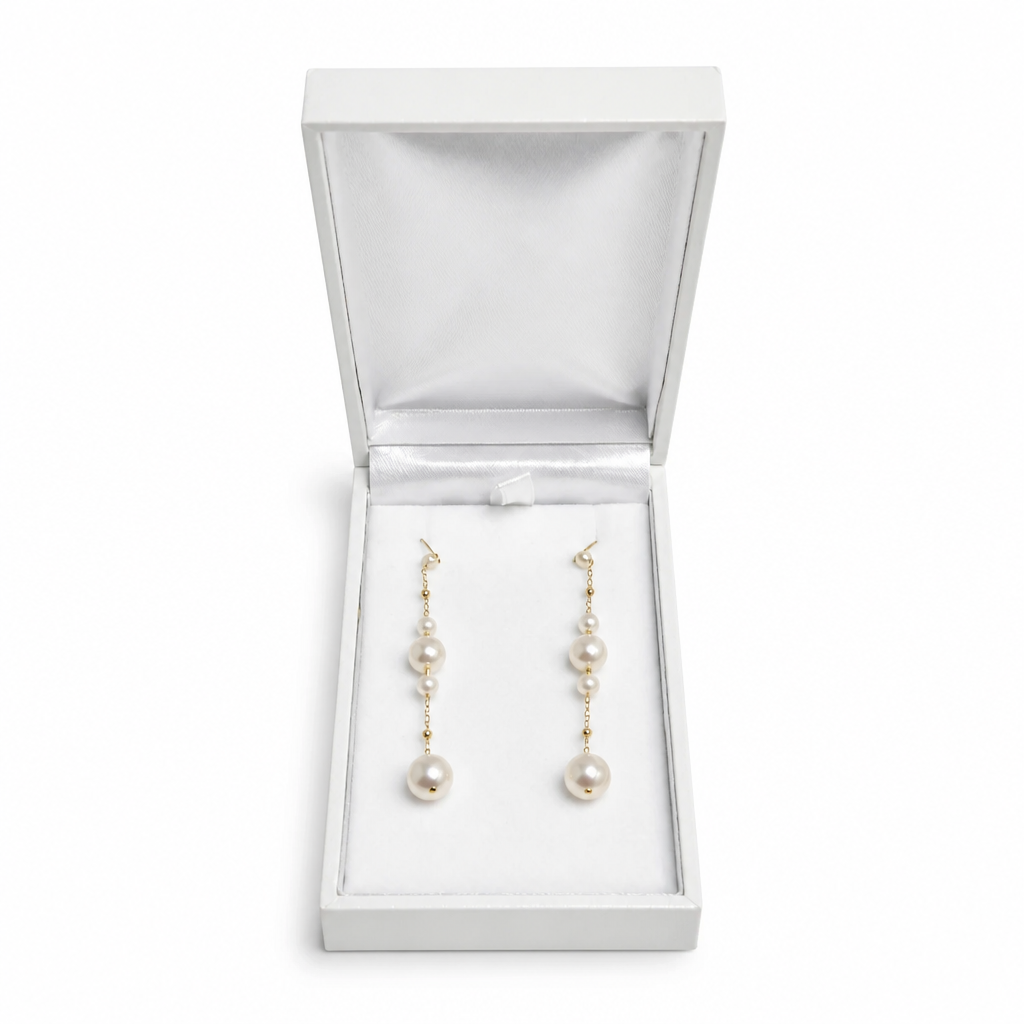 2608 secondhand K18 Akoya Pearl earrings 　3～7㎜