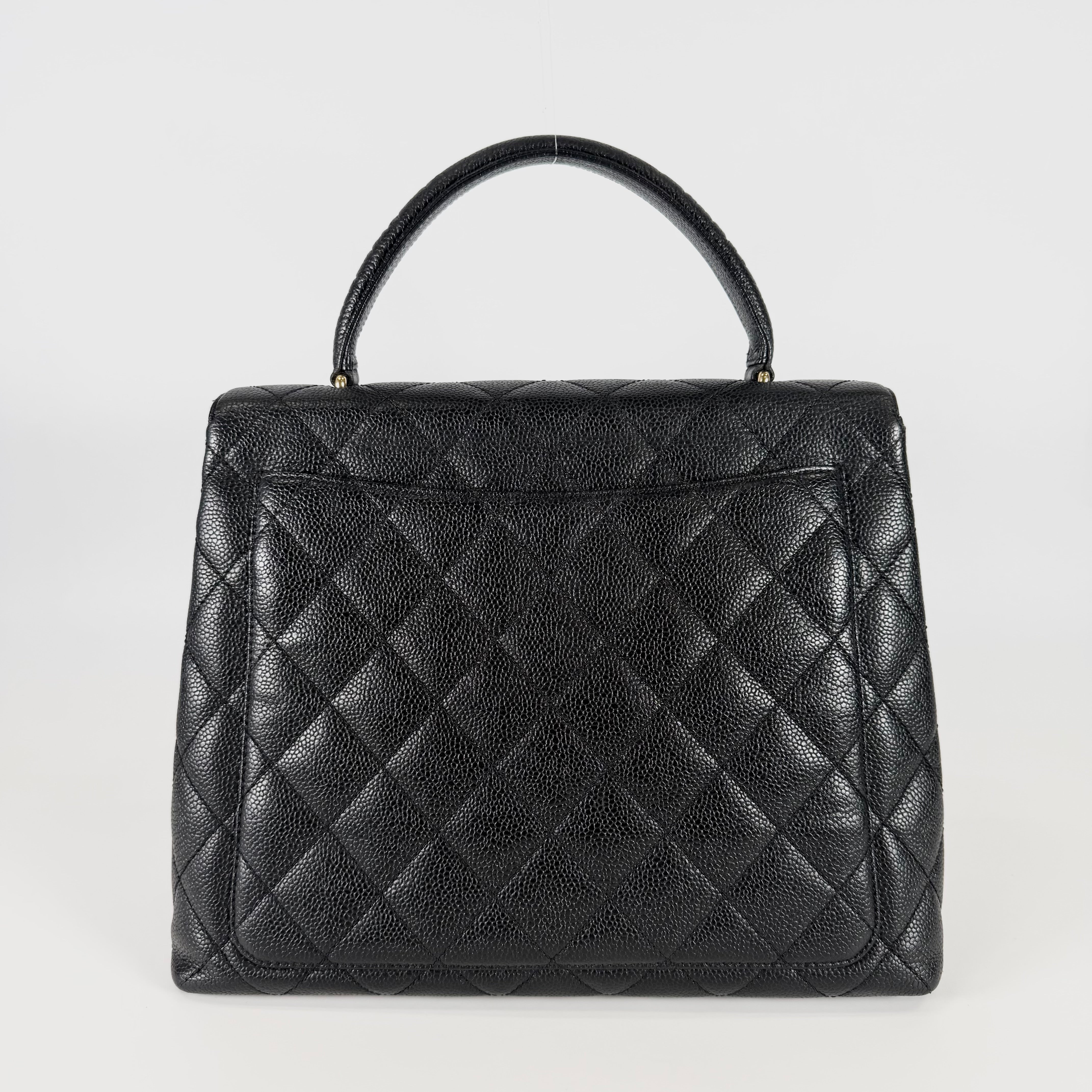 2604 secondhand CHANEL caviar skin hand black × gold