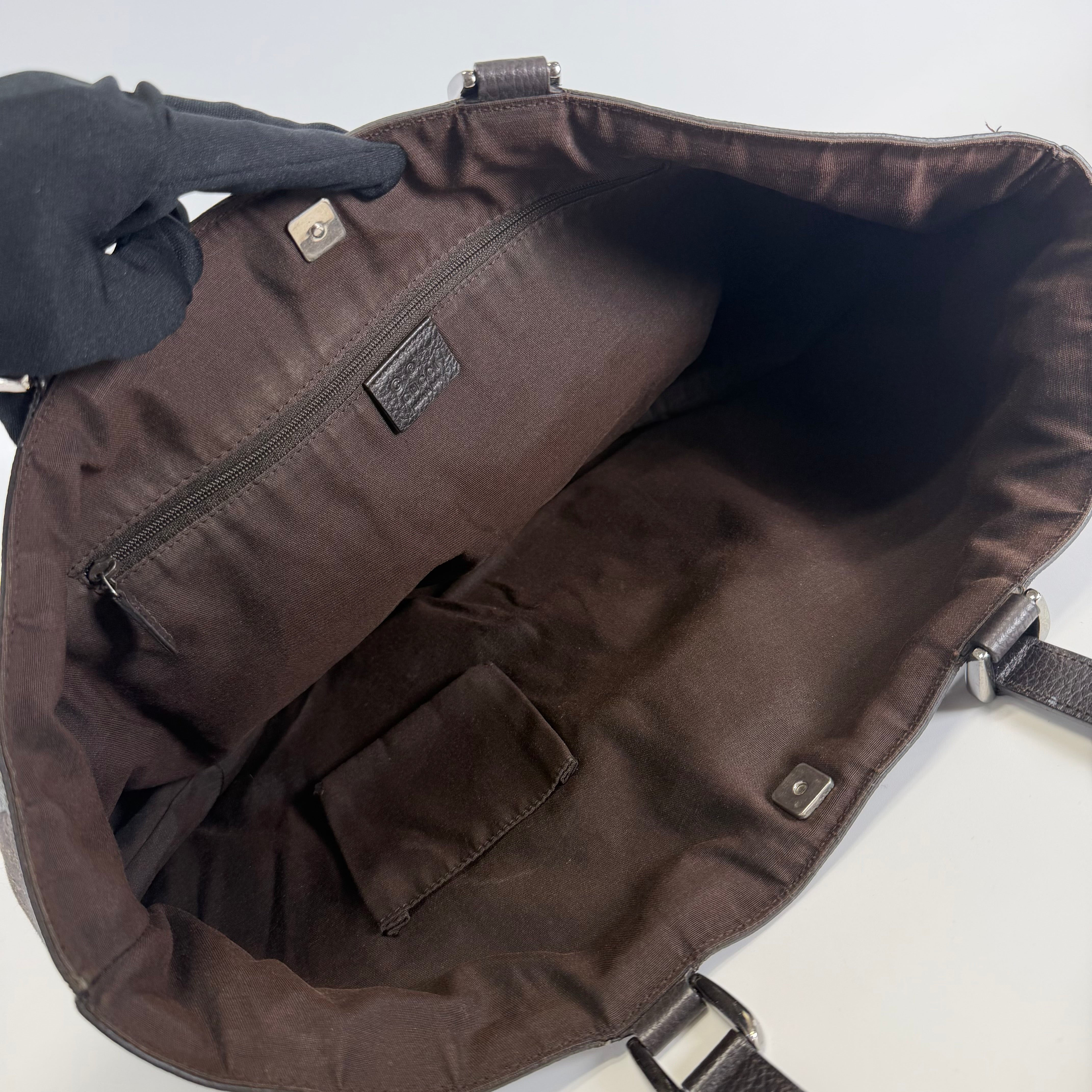2608 secondhand GUCCI Abby / GG canvas Tote Bag canvas 498879 Brown B