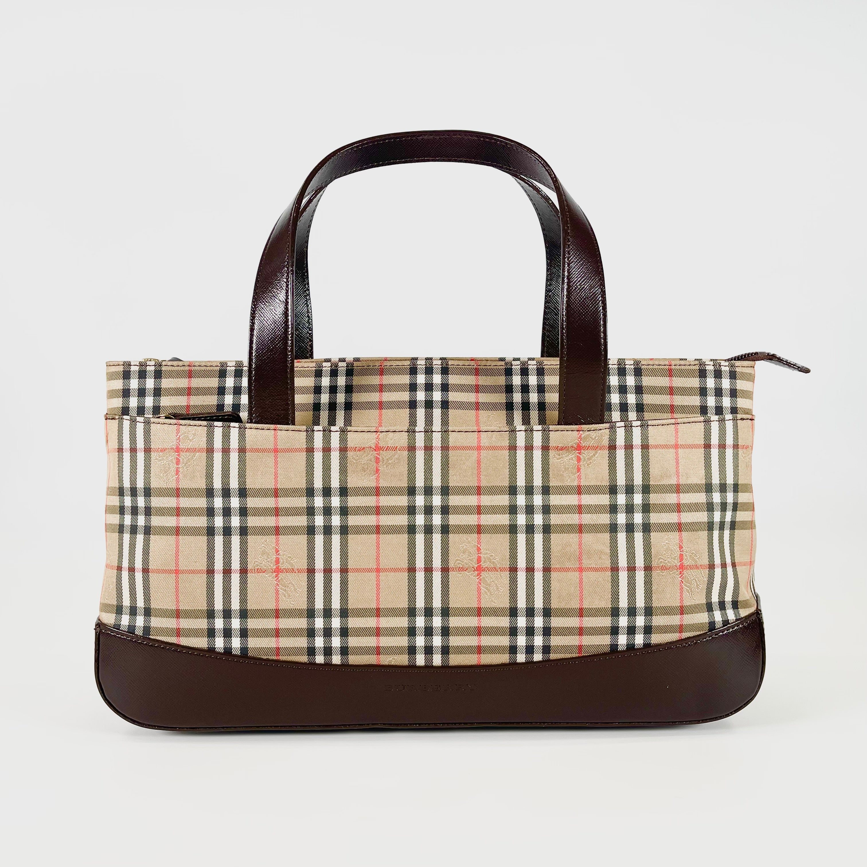 2605 secondhand BURBERRY check hand bag