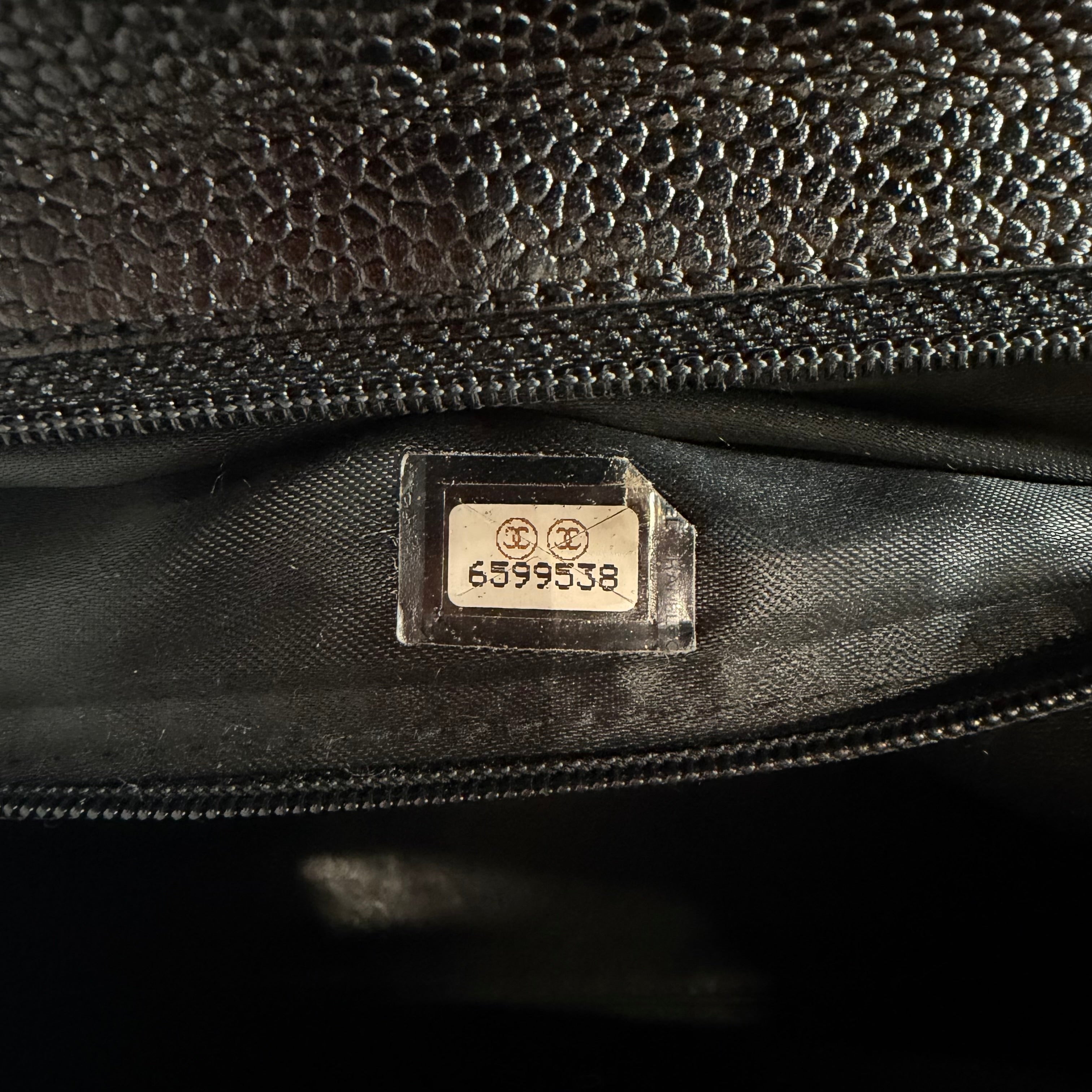 2604 secondhand CHANEL caviar skin hand black × gold