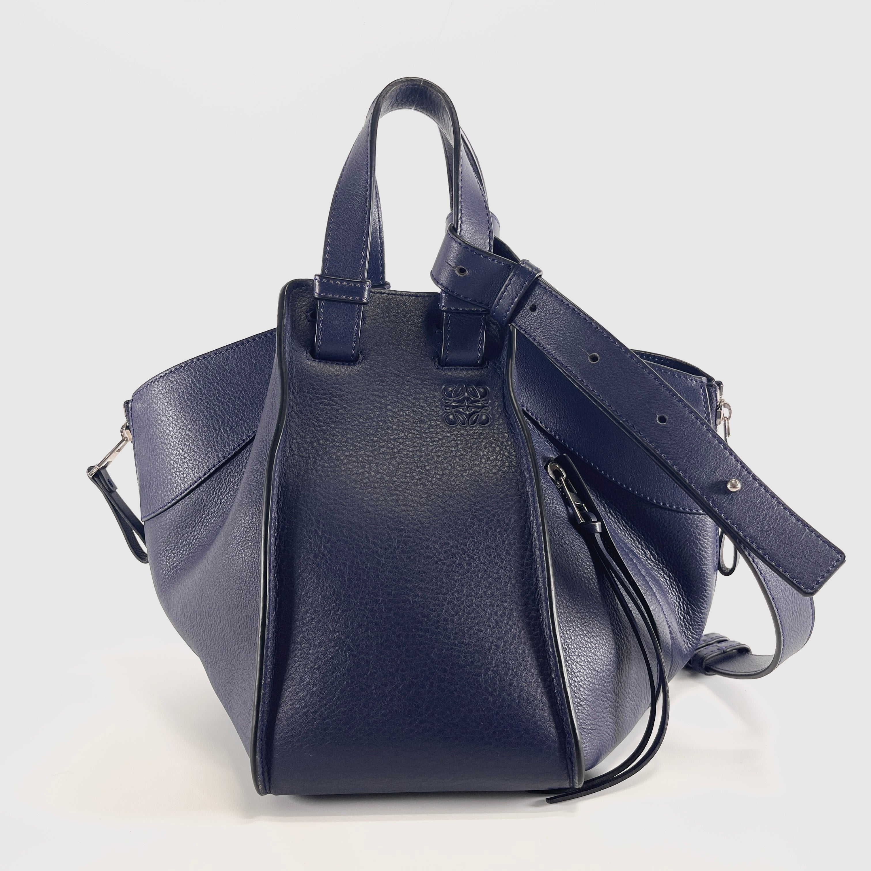 2606 secondhand FENDI hammock Small leather 2WAY hand bag blue