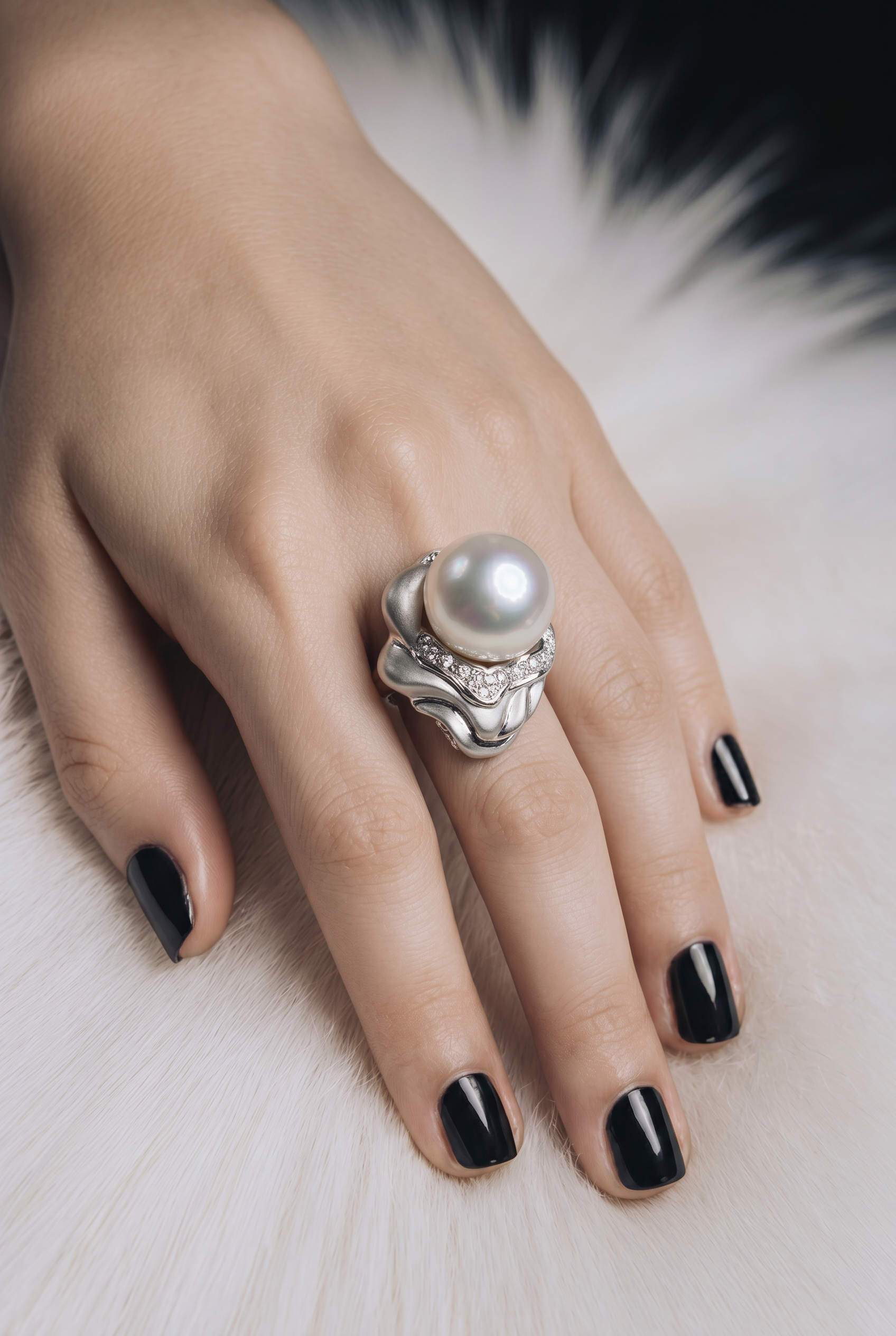 2606 secondhand Pt900 Pearl 12.5mm/D0.30ct 14.67ｇ