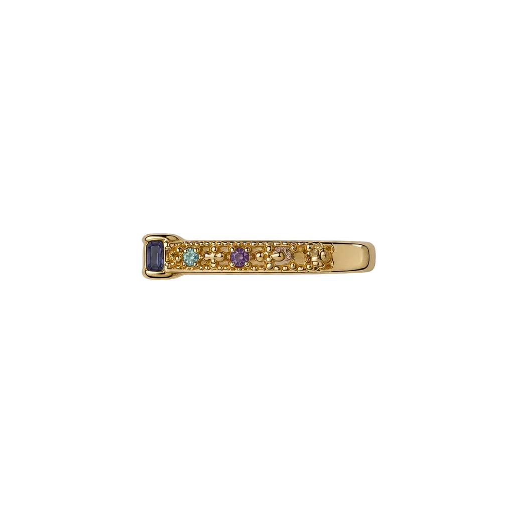 2606 secondhand K18 ring multicolor stones Total 2.0g