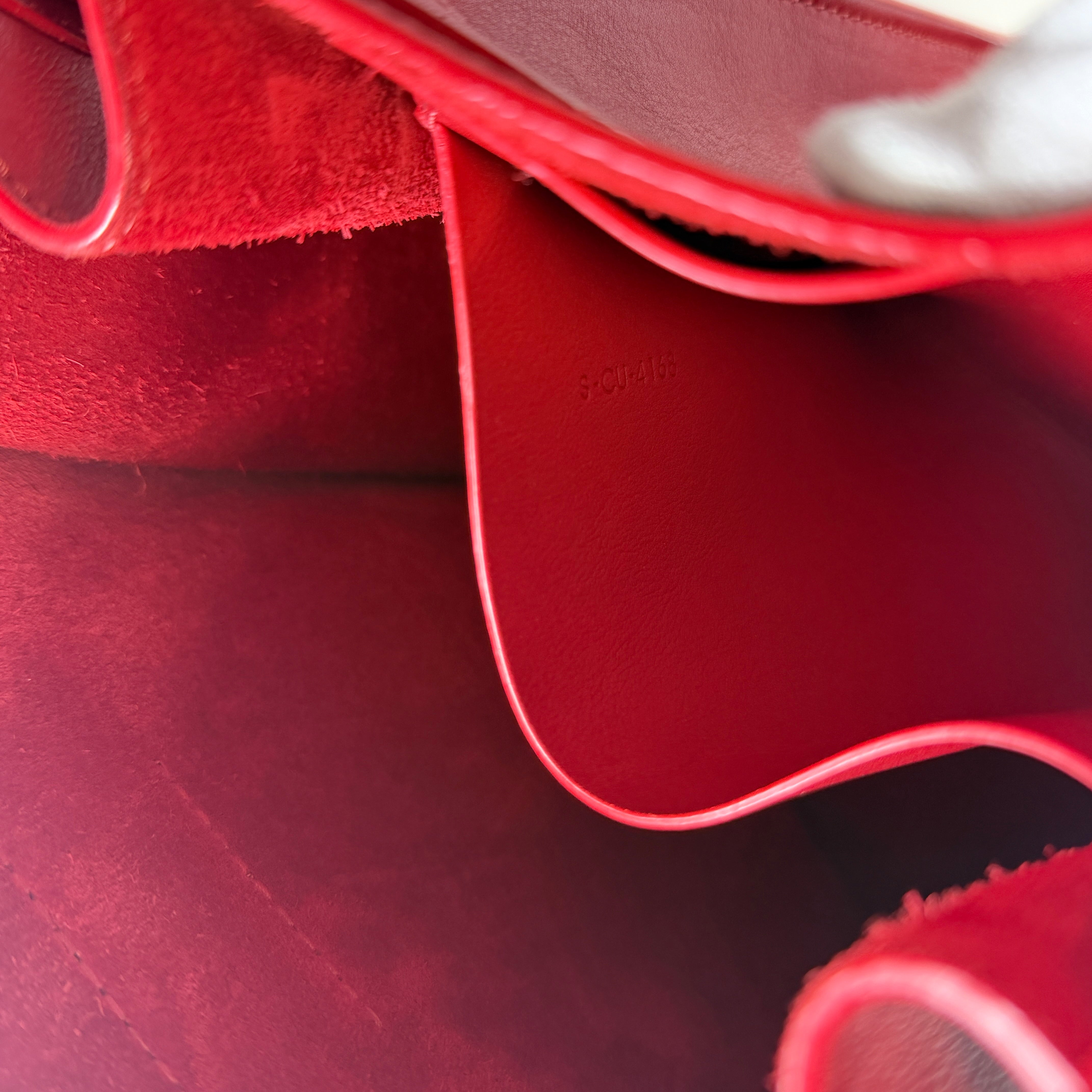 2607 secondhand CELINE big bag bucket leather Shoulder bag Red