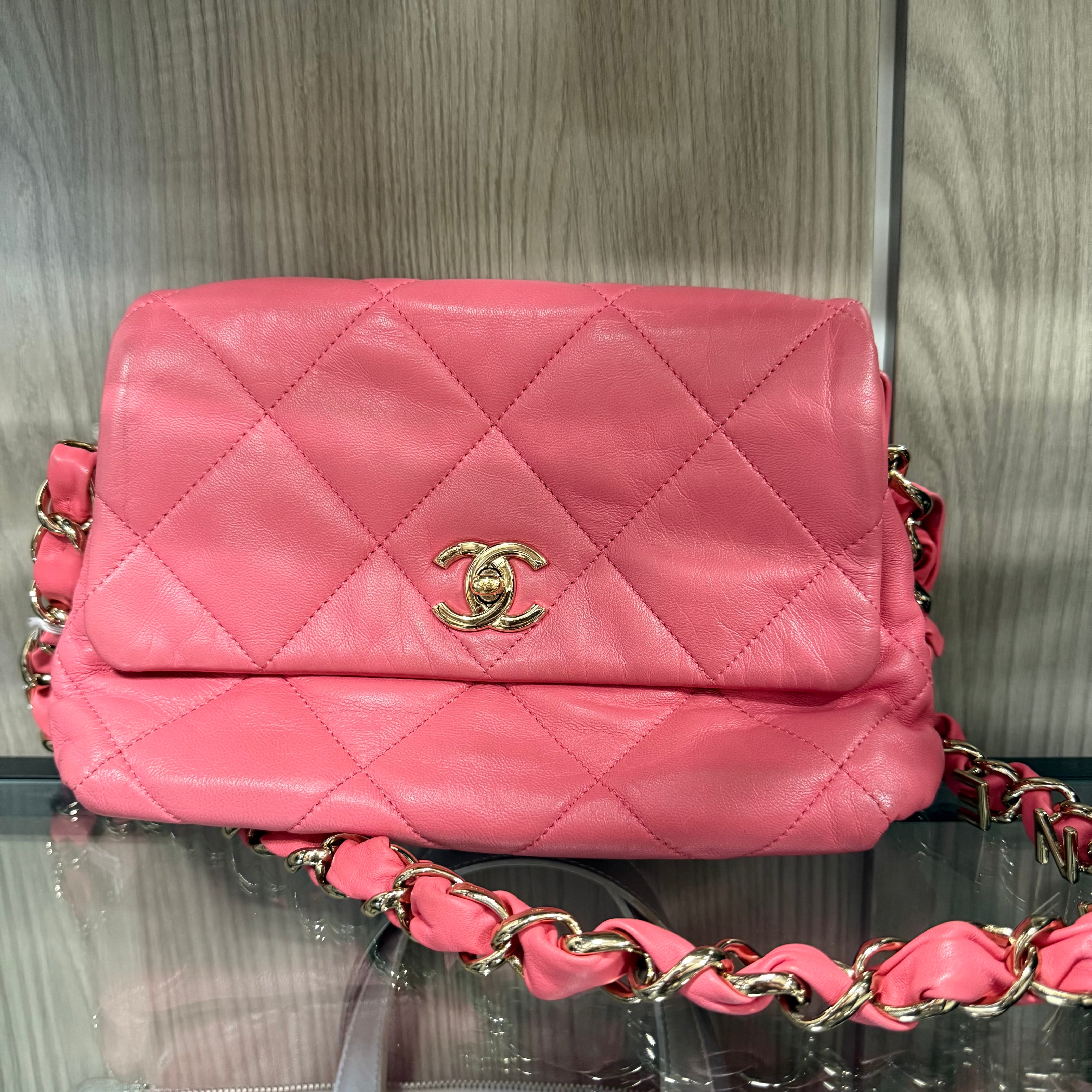 2507 CHANEL Matelasse Chain Shoulder Bag/Pink Lambskin