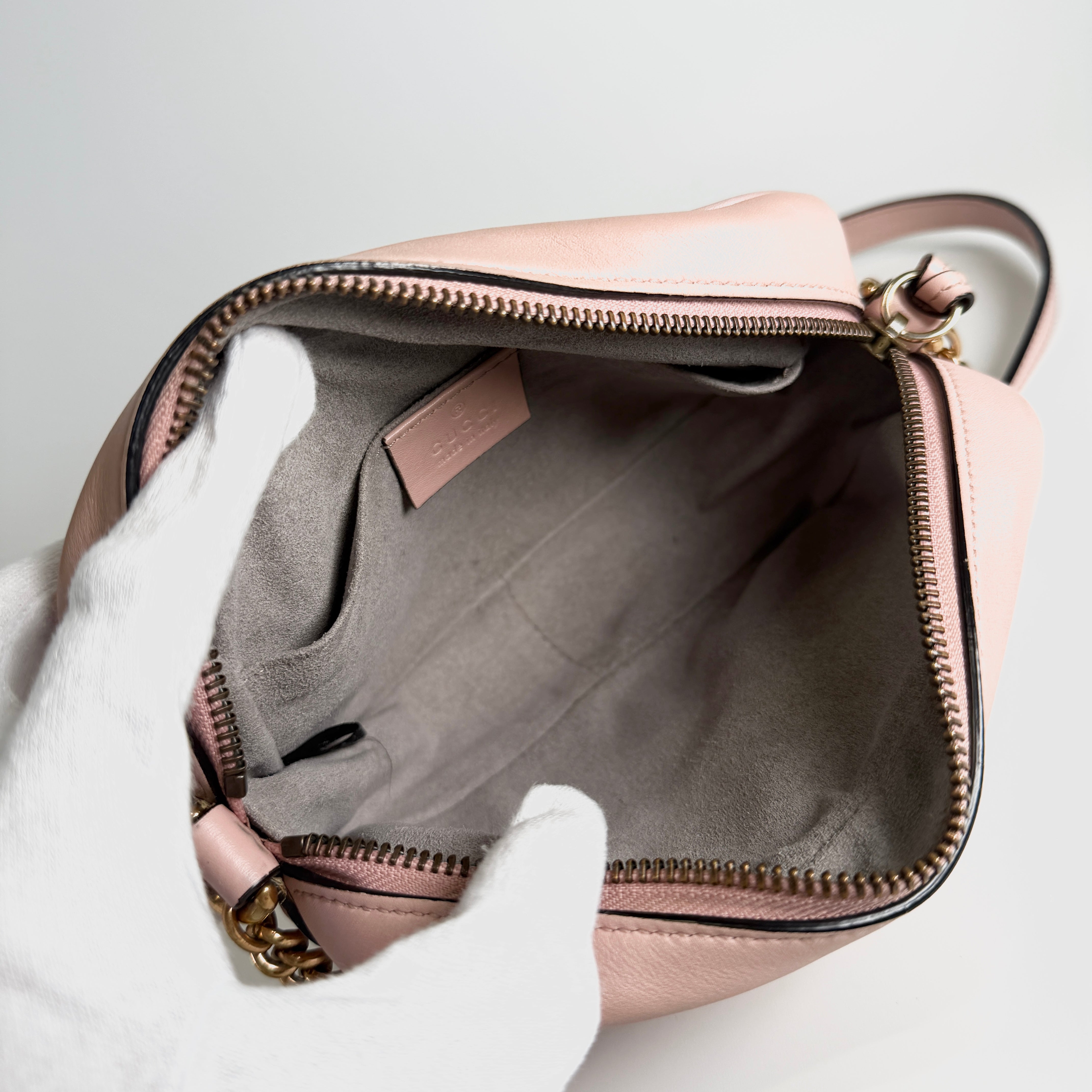 2607 secondhand GUCCI GG Marmont leather Chain Shoulder Bag pink 448065