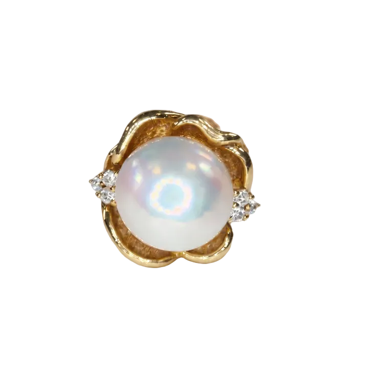 2602 secondhand ring K18 Pearl ct: ct:0.14 g:10.5 12mm