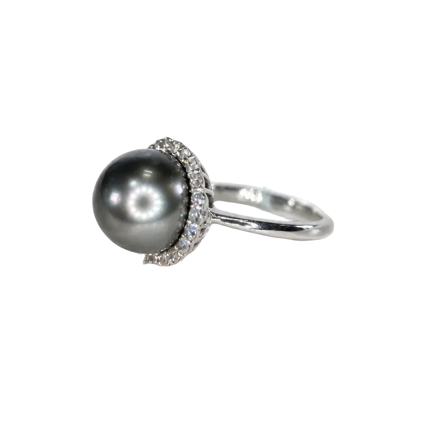 2606 secondhand Pt900 Pearl 10.4mm/D0.36ct 3.67ｇ