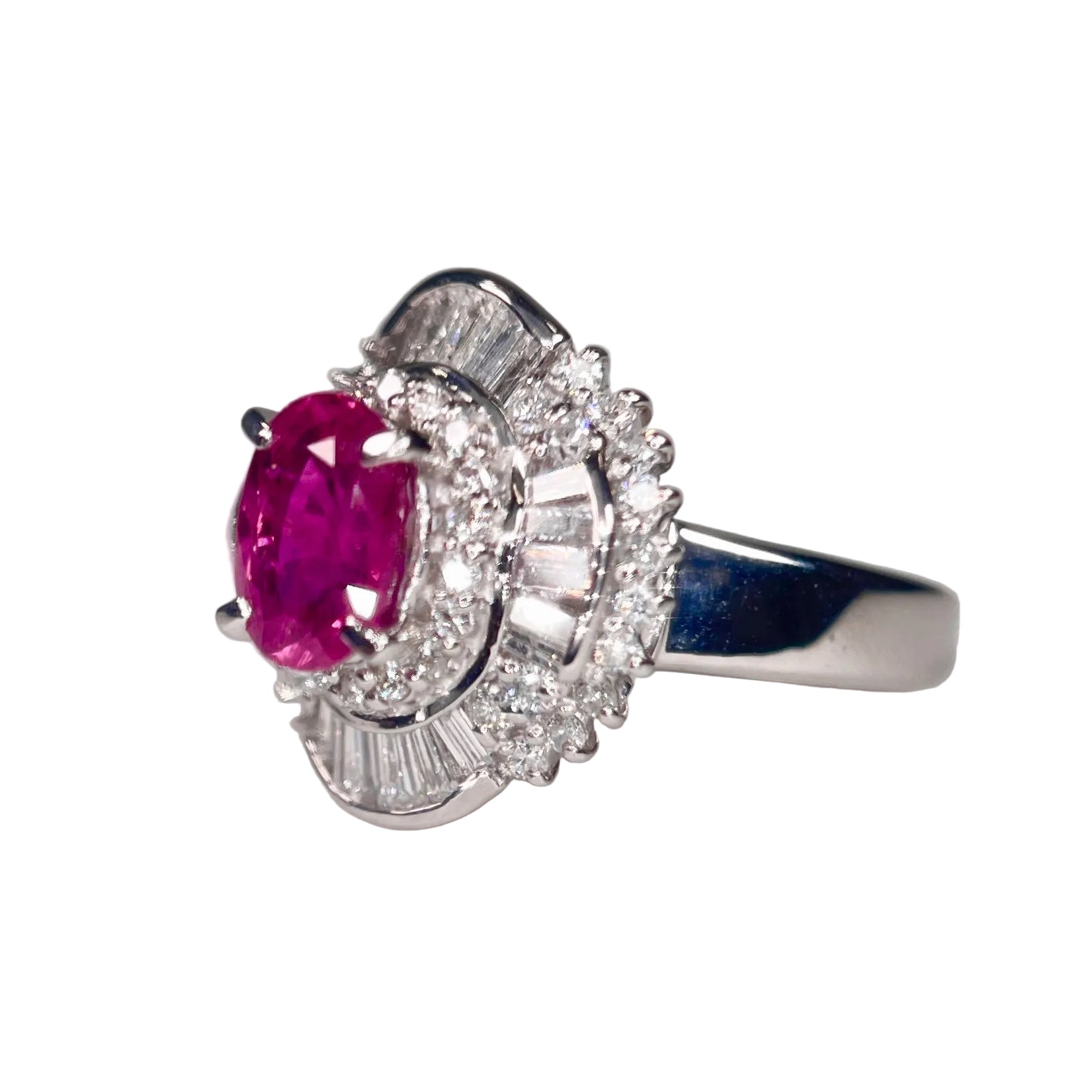 2602 secondhand ring Pt900 Ruby Diamond ct:1.20ct ct:0.85ct