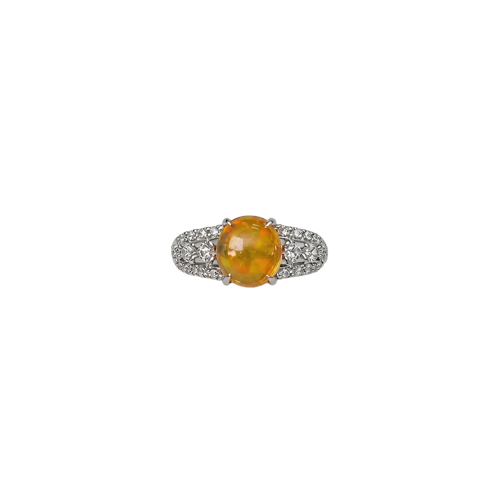 2607 secondhand K18WG ring fire OP 1.7ct D 0.35ct Total 5.4g