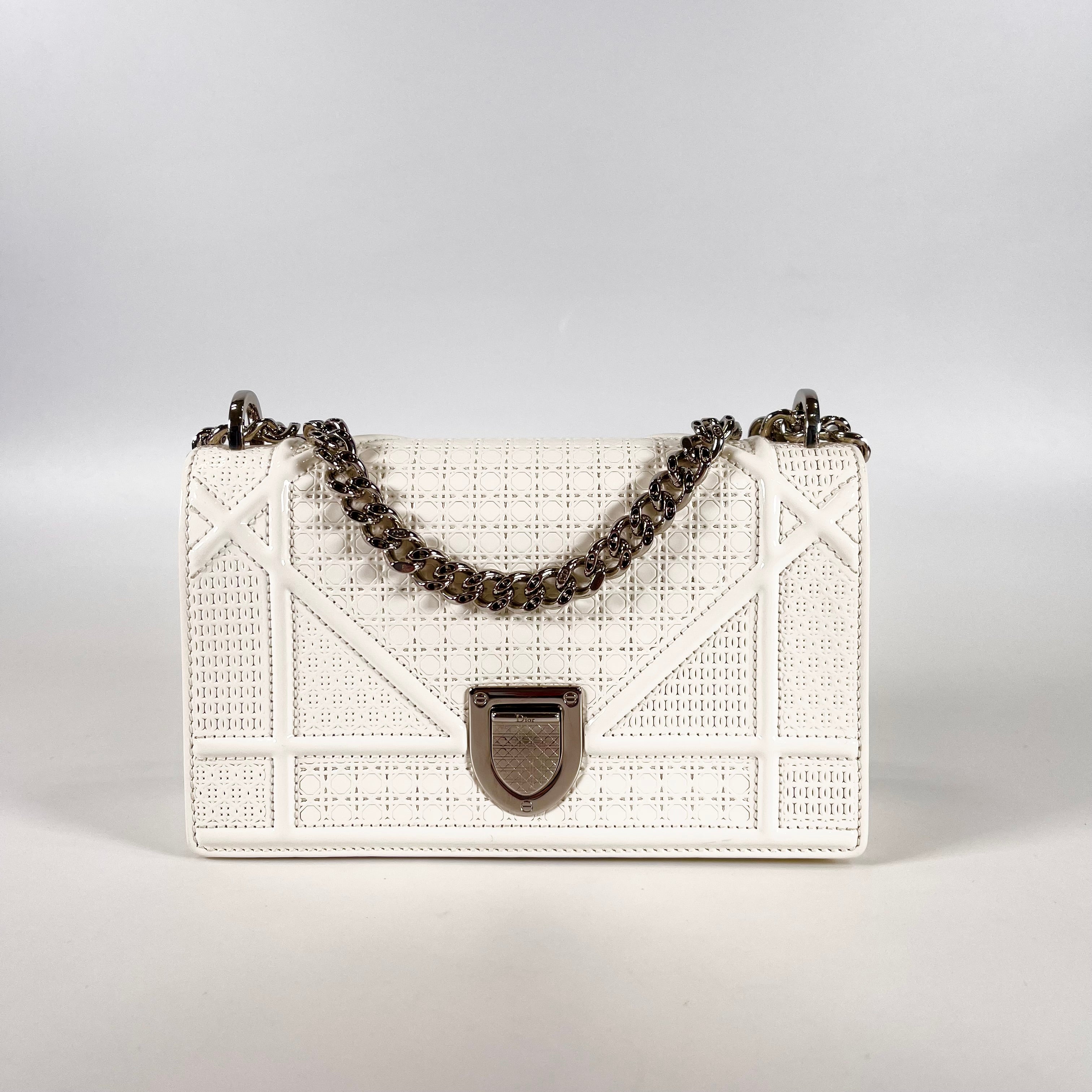 2601 secondhand ChristianDior Diorama patent white