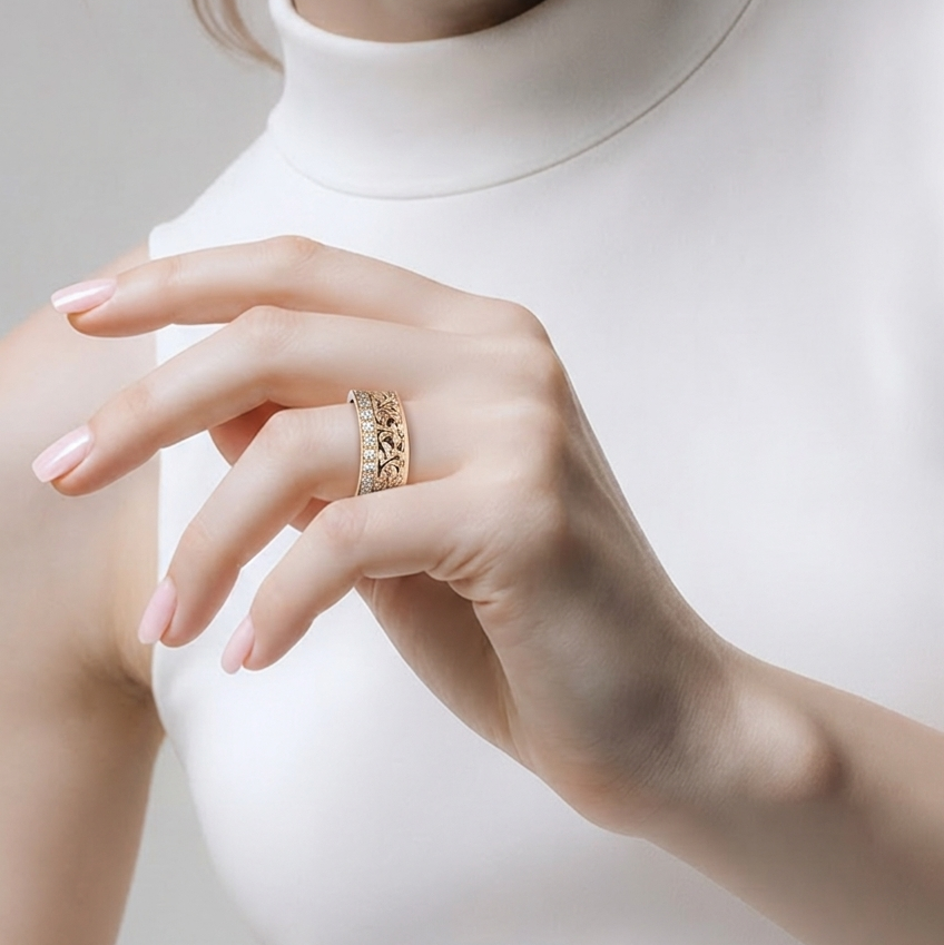 2605 secondhand K18 ring D0.3ct 7.4g #9