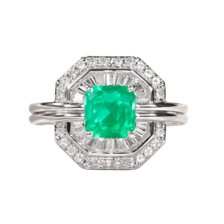 2605 secondhand Pt900 ring E1.36/D0.58ct　11.8g　#12