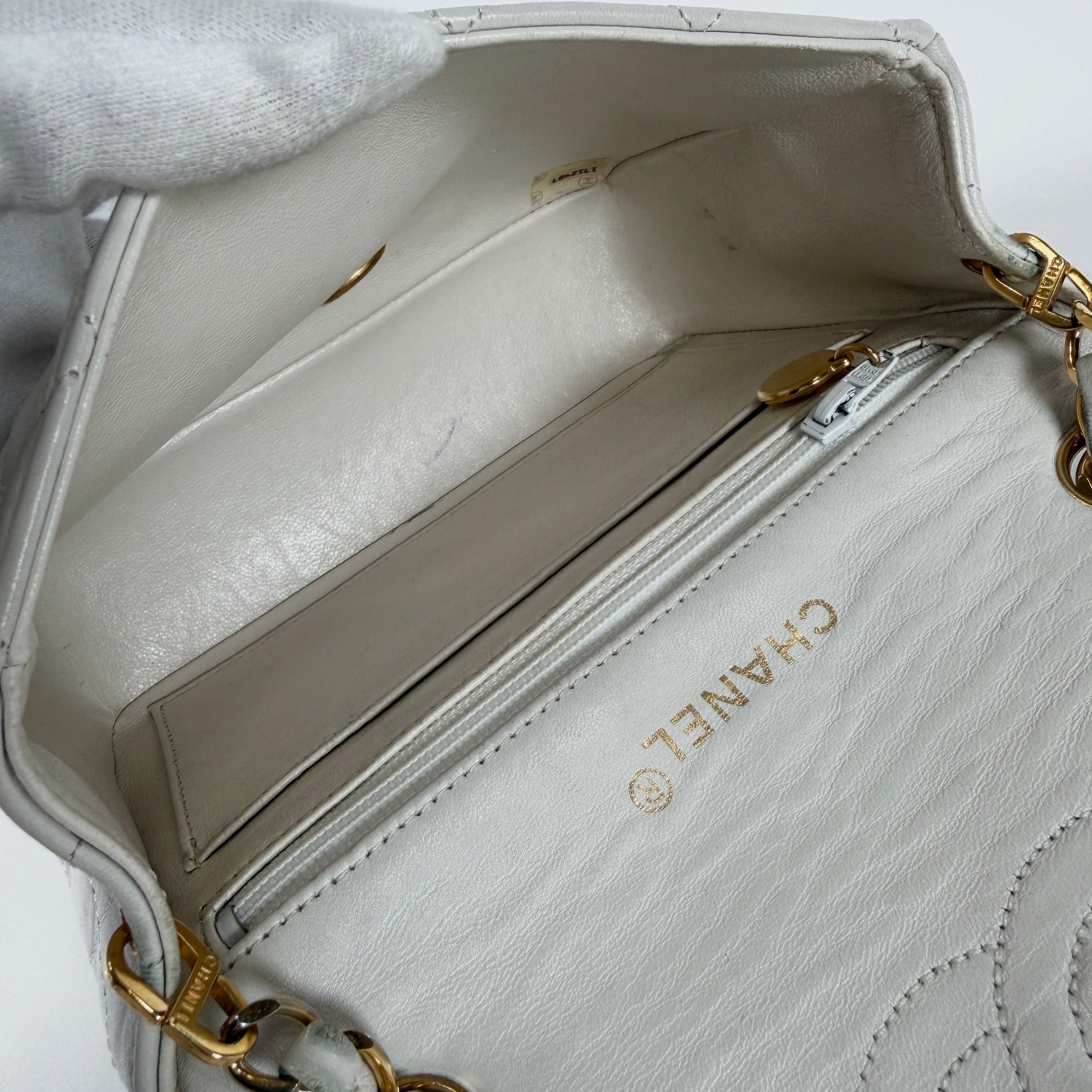 2605 secondhand CHANEL single flap mini Matelasse + box 〇