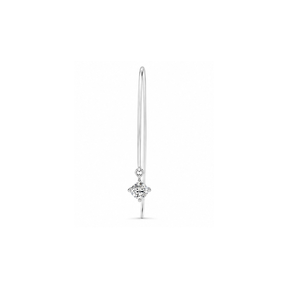2606 secondhand K18WG earrings D0.23/0.22ct Total 1.7g