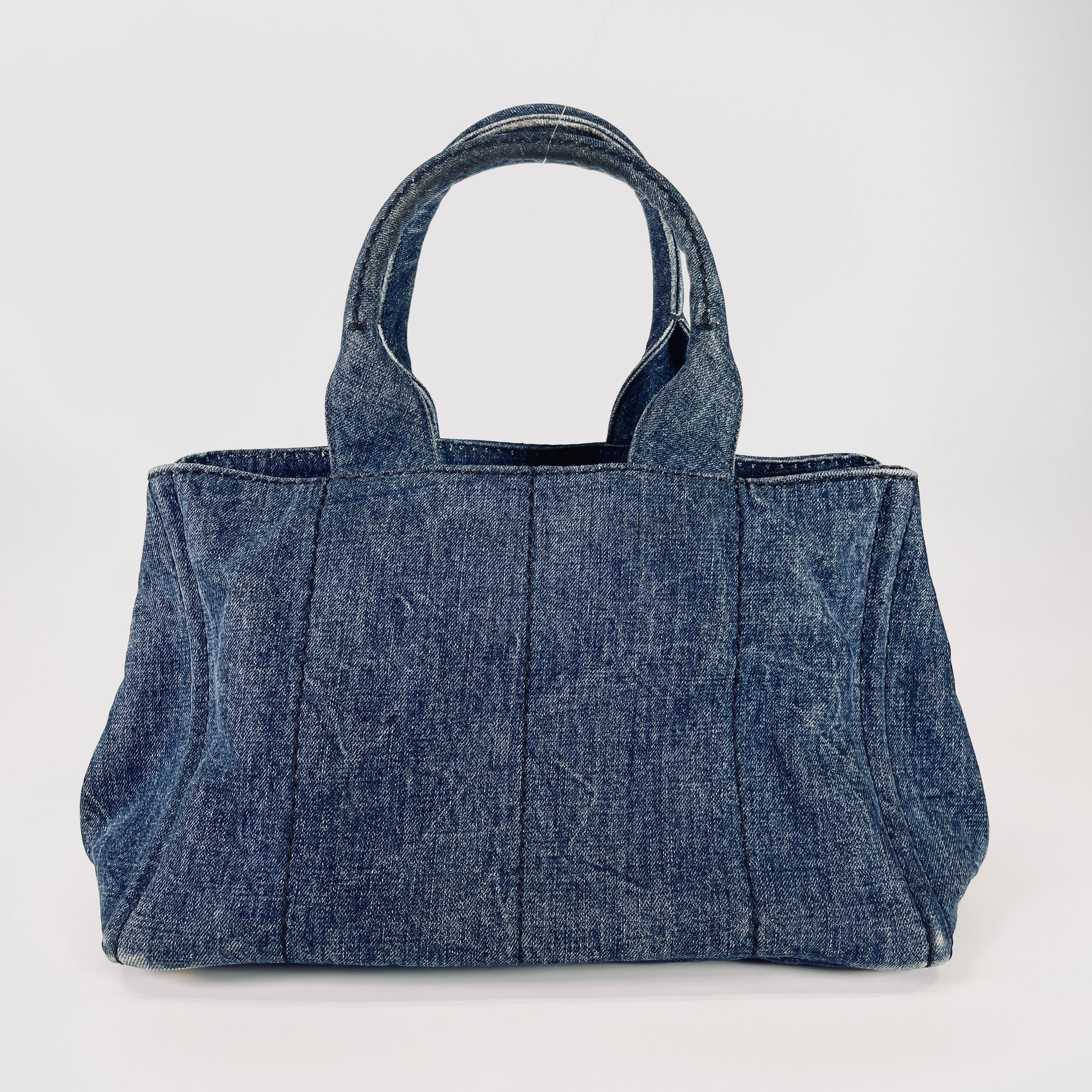 2605 secondhand PRADA B1877B Canapa denim Tote Bag