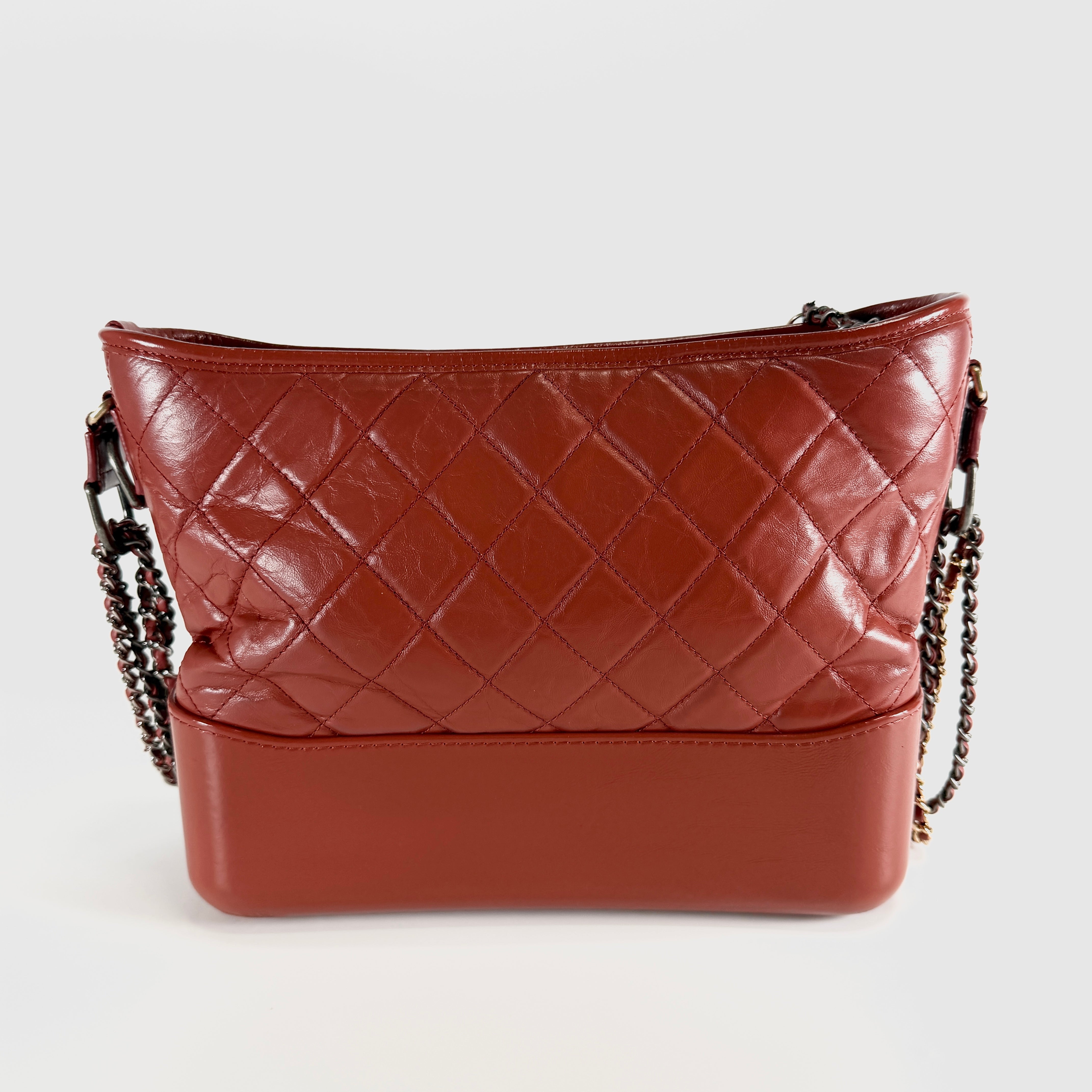 2607 secondhand CHANEL Gabriel Do calf Chain Shoulder Bag Brown gold metal fittings 26041814 26