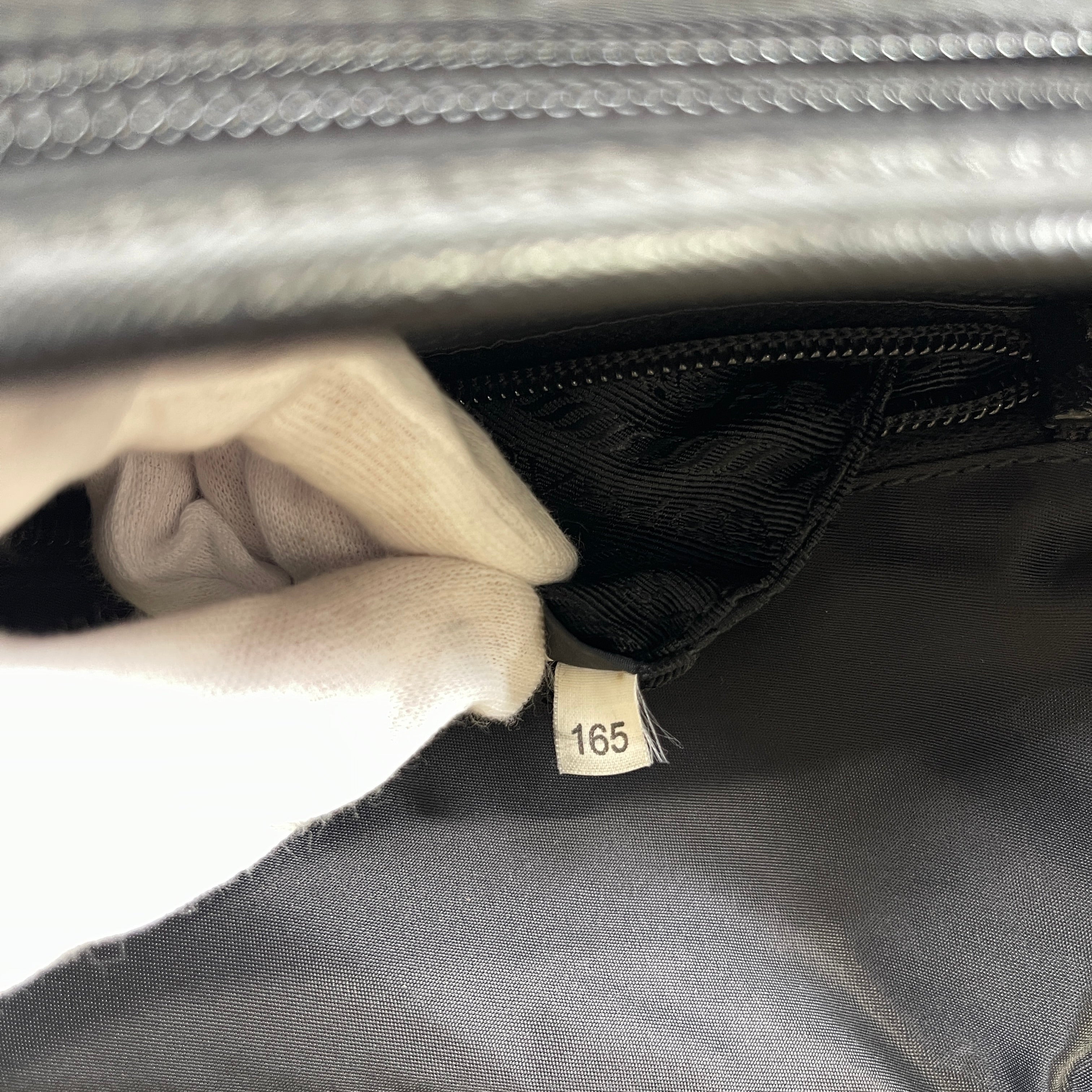 2604 secondhand PRADA brand bag nylon long Shoulder bag black