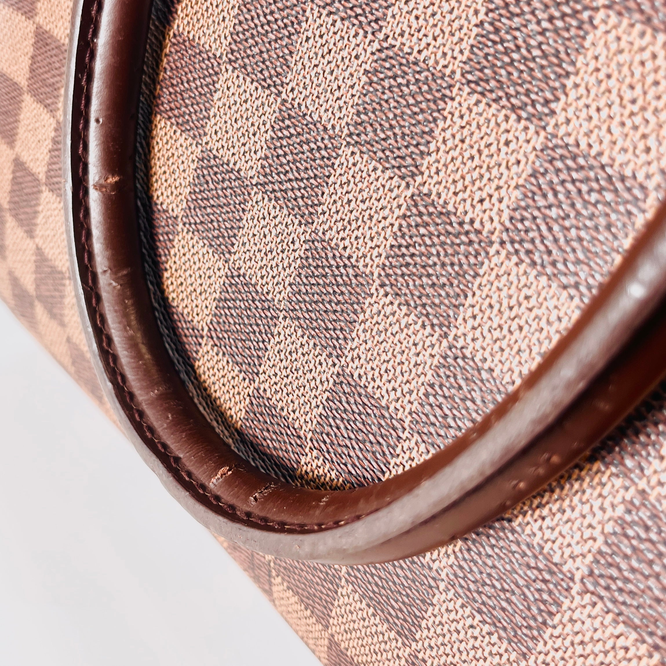 2608 Secondhand LV Damier N51155 hand bag Triana brown VI0094 moderate scratches