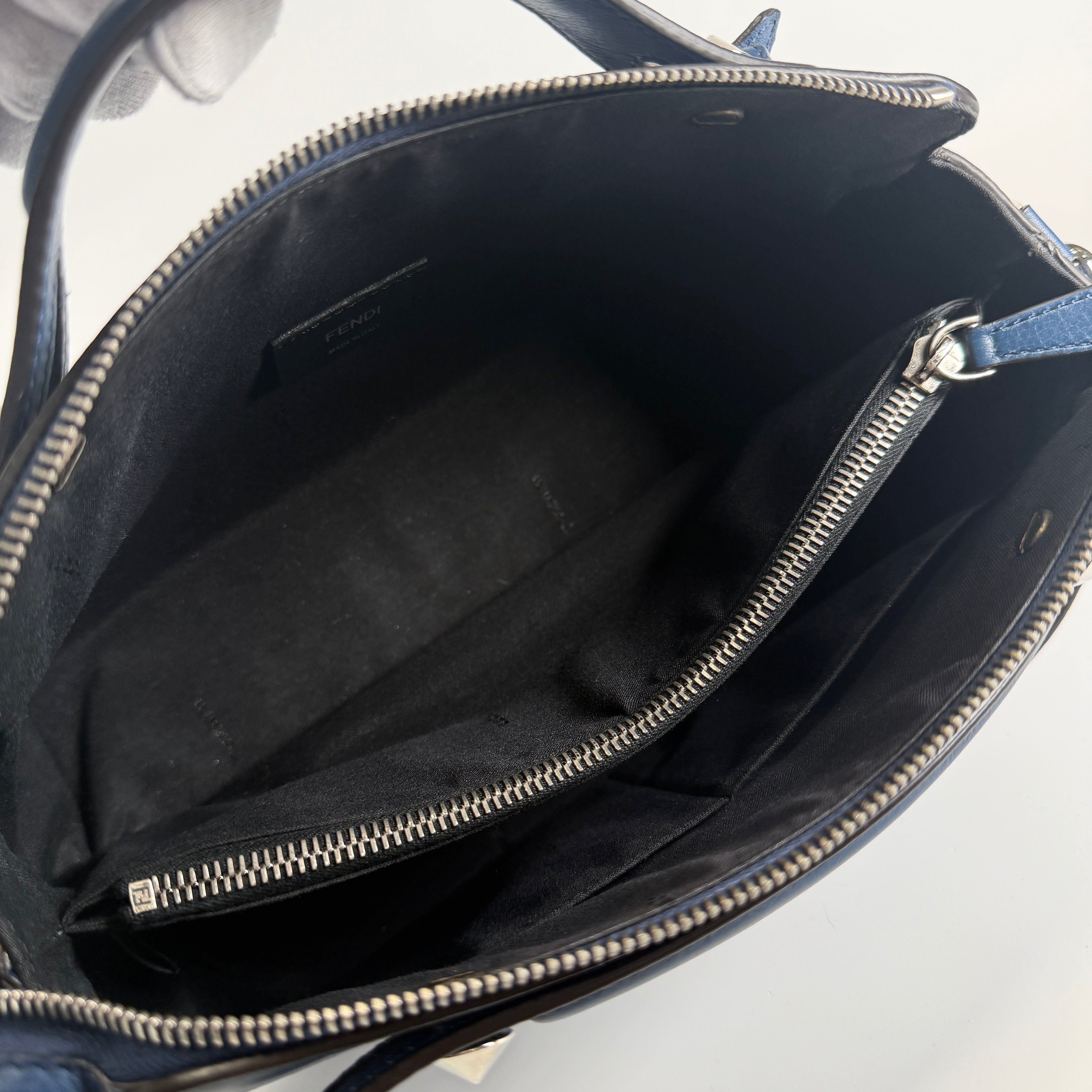 2606 secondhand FENDI By the Way medium leather 2WAY hand bag blue 8BL124
