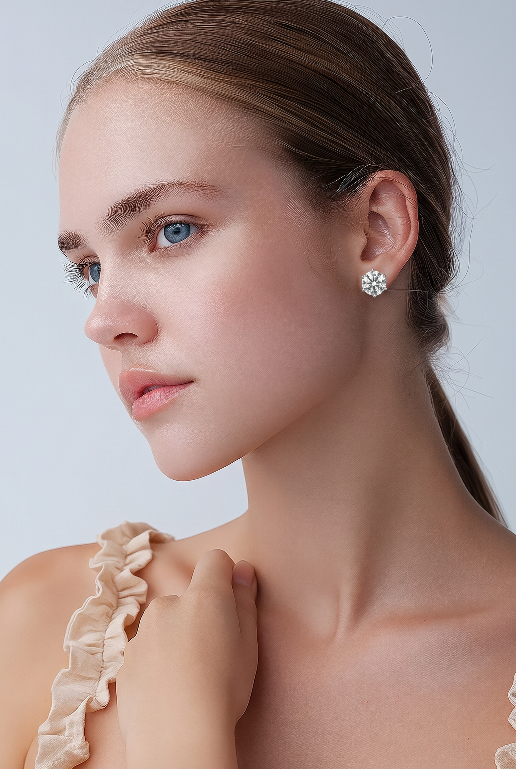 2608 secondhand earrings Pt900 D1.015/1.014 (H-S12-EX) total 1.9g
