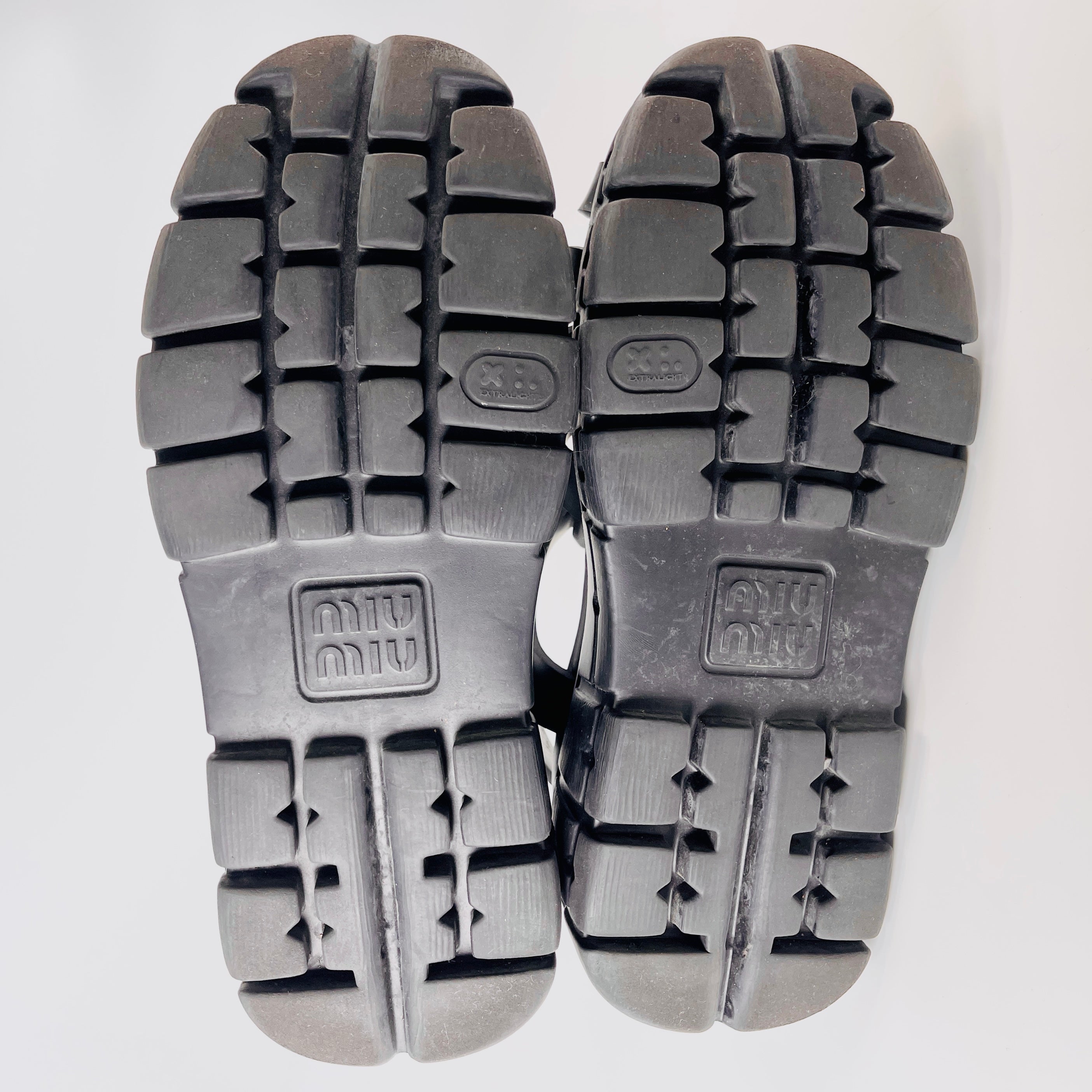 2606 secondhand MIUMIU EVA rubber Sandals 38 Women's black logo Platform