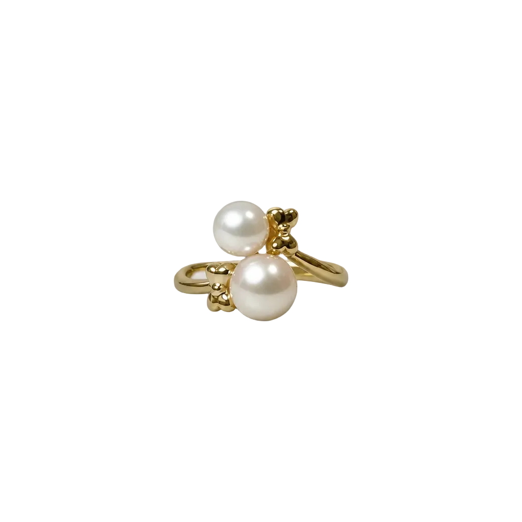 2607 secondhand ring Seiko jewelry K18YG 11.5 Pearl () 5.5~7mm Total 3.8g