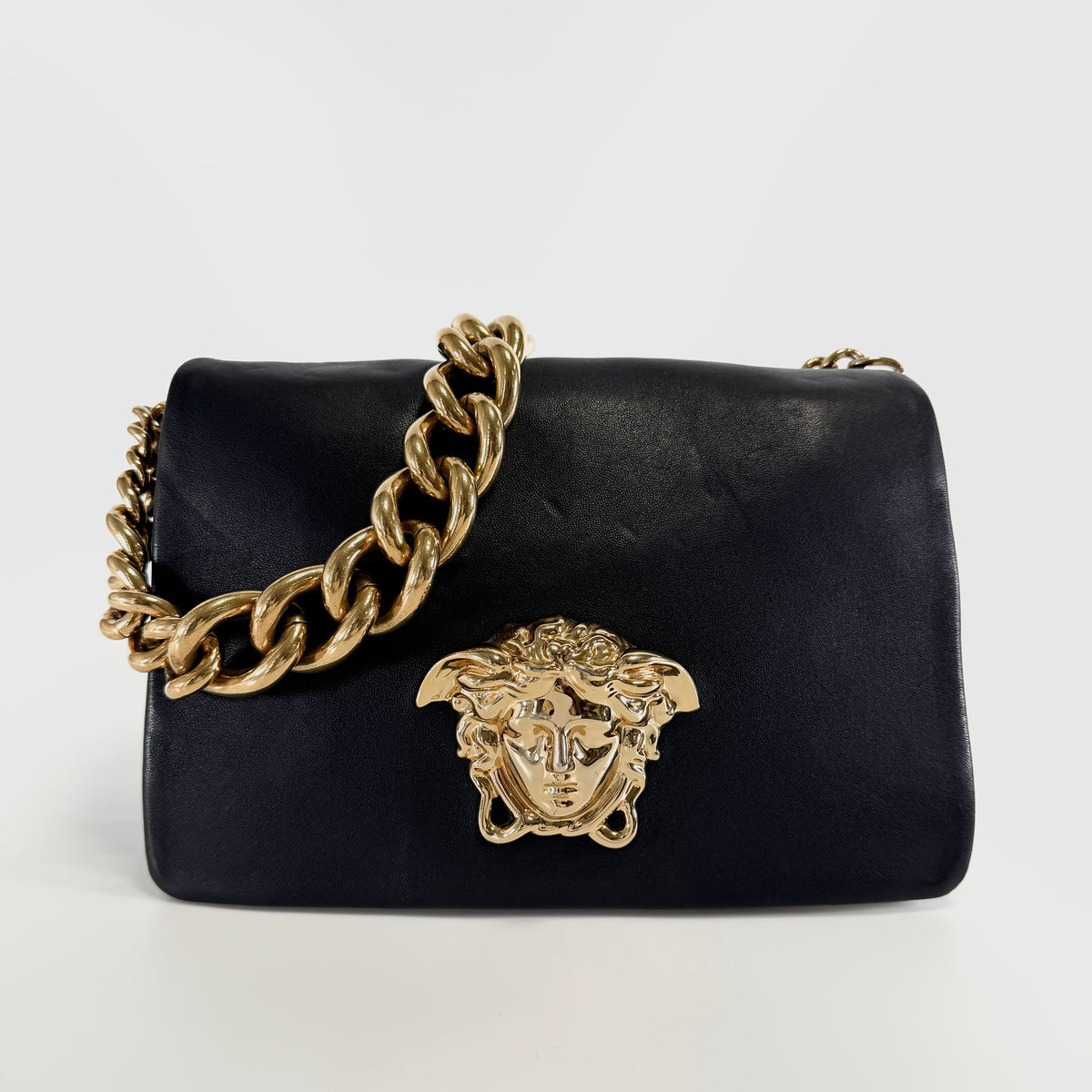 2607 secondhand Chain Shoulder Bag black leather 510676875442