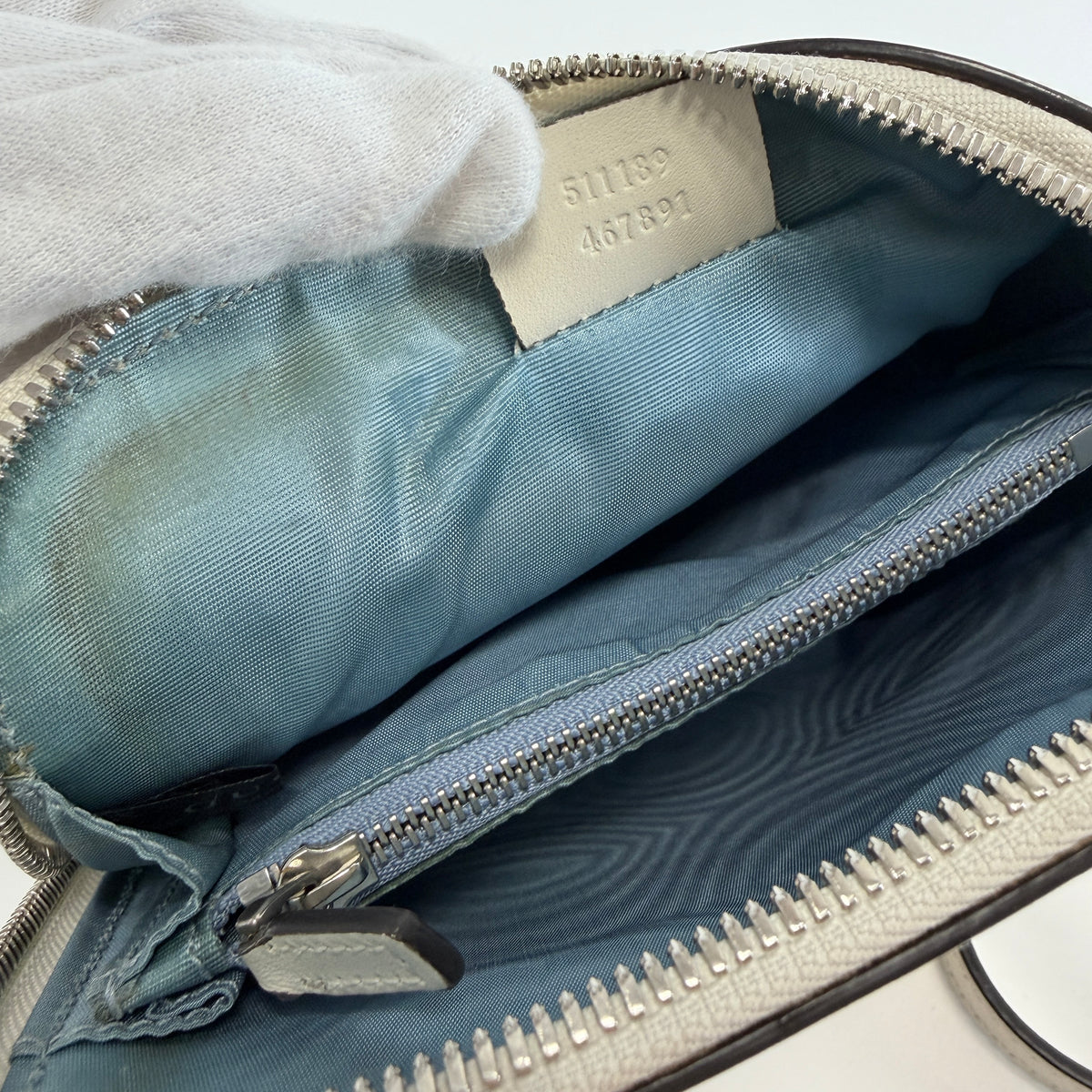 2607 secondhand GUCCI GG Star shell bag white I024415719