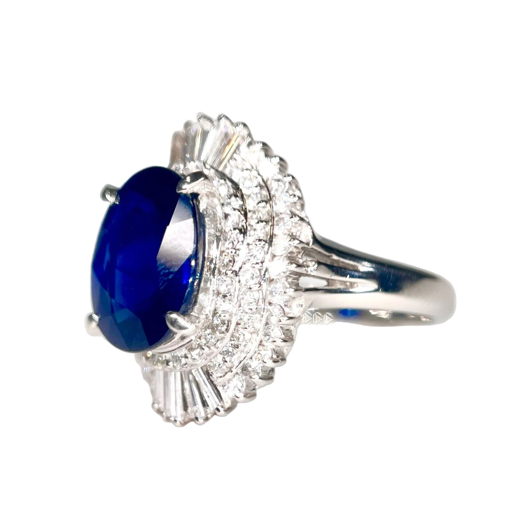 2602 secondhand ring Pt900 sapphire Diamond ct:4.82 ct:1 g:11.7