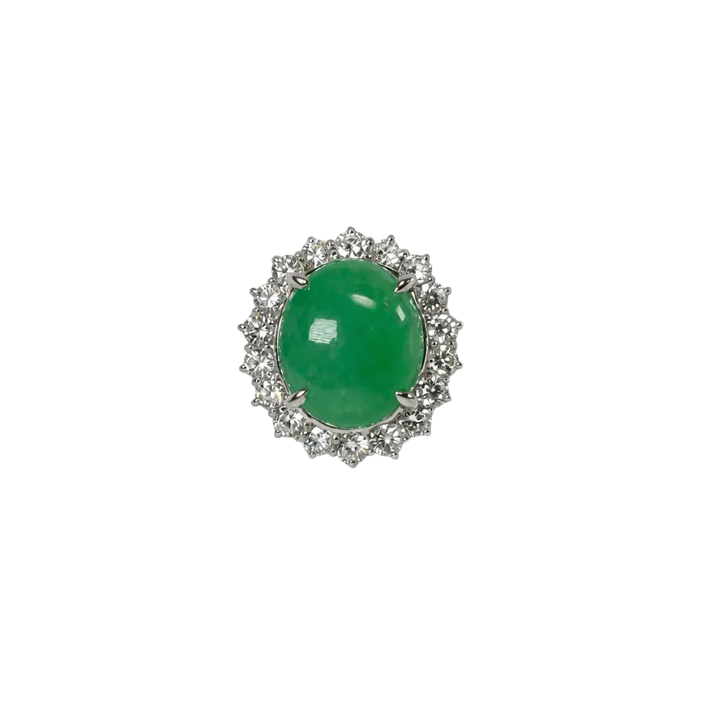 2607 secondhand Pt900 ring Jadeite 2.493ct D2.00ct Total 13.5g
