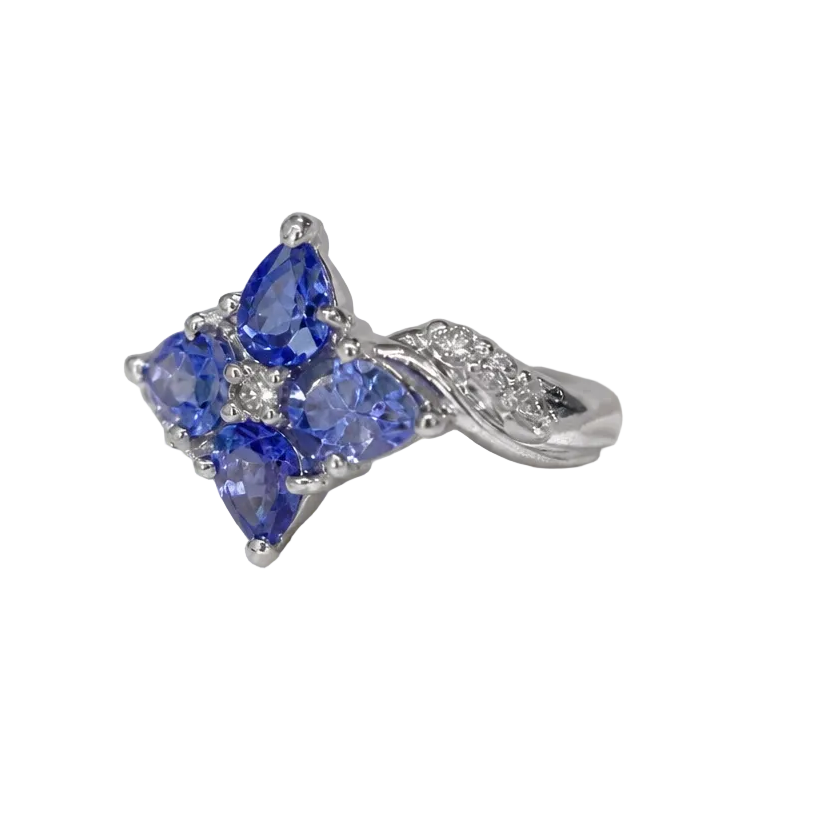 2606 secondhand K18WG TZ1.20ct/D0.15ct 5.56ｇ
