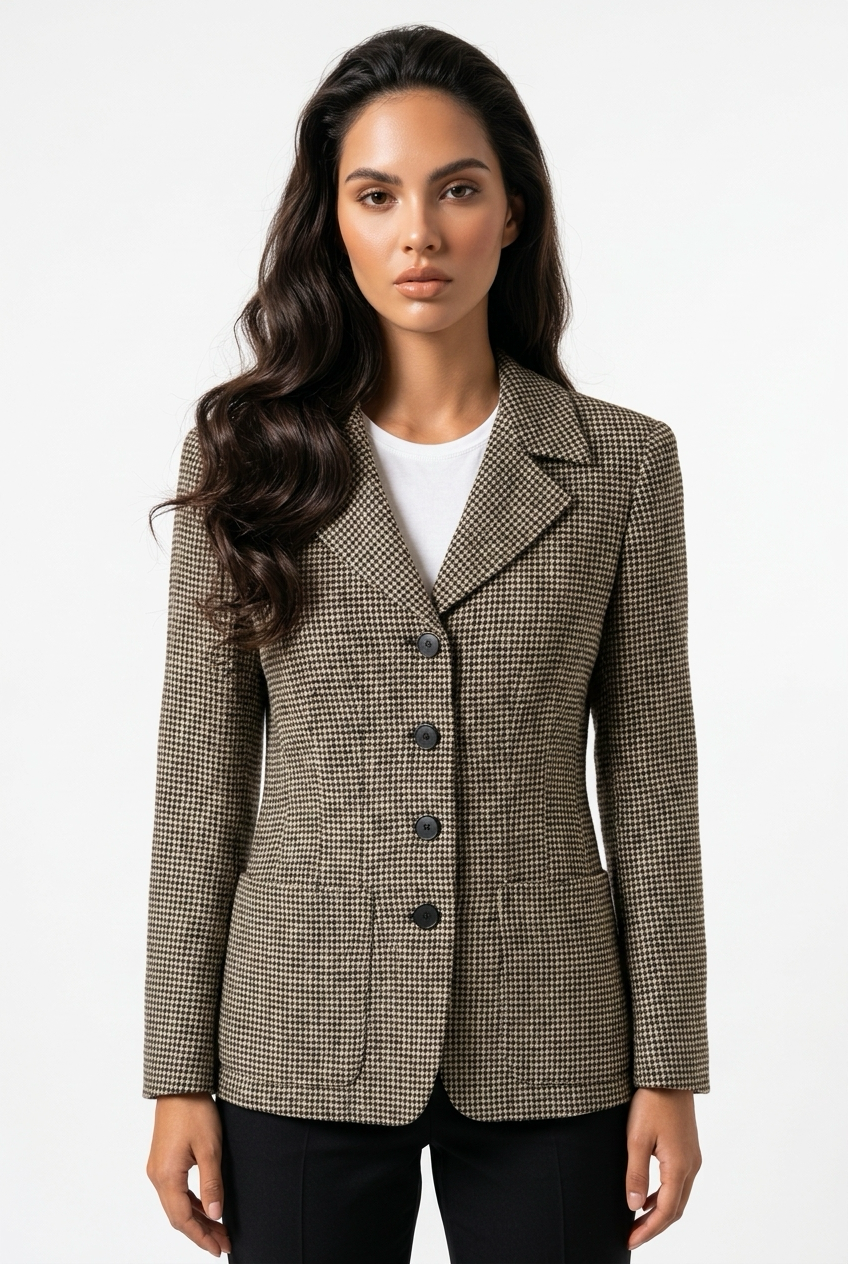 2607 secondhand jacket MAX MARA beige black polyester nylon size 42 ladies