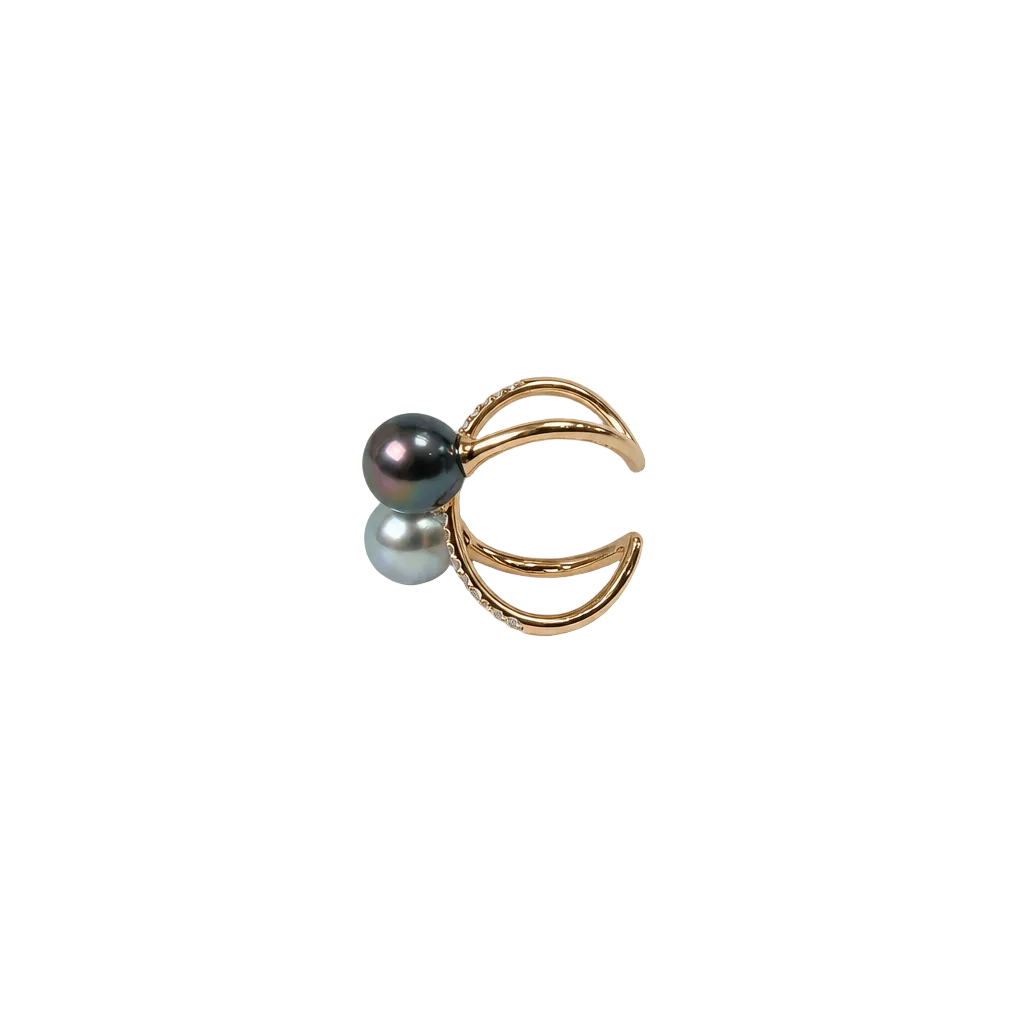 2608 secondhand K18RG ring Pearl 10㎜/D0.29ct　6.8g