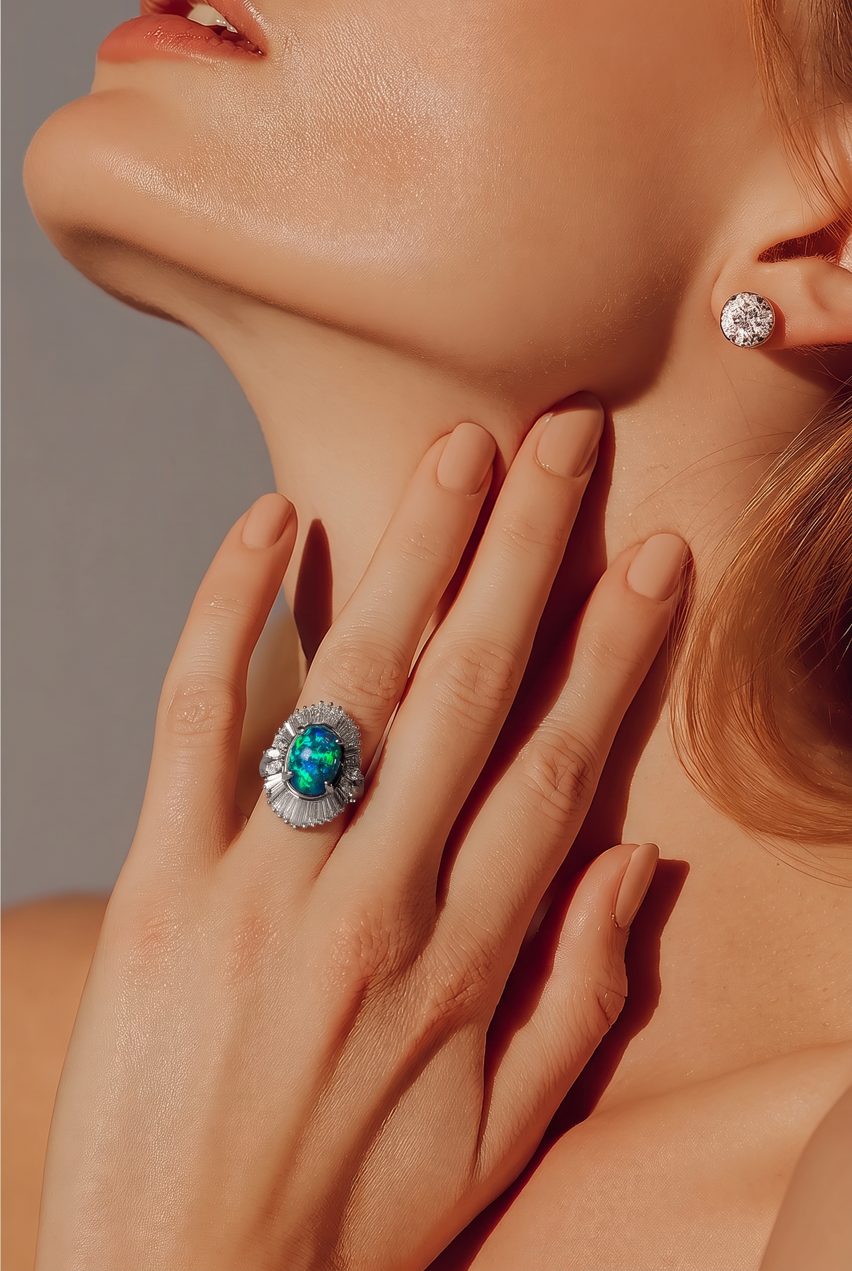 2607 secondhand Pt900 ring BK Opal 5.84ct D 1.69ct Total 10.74g