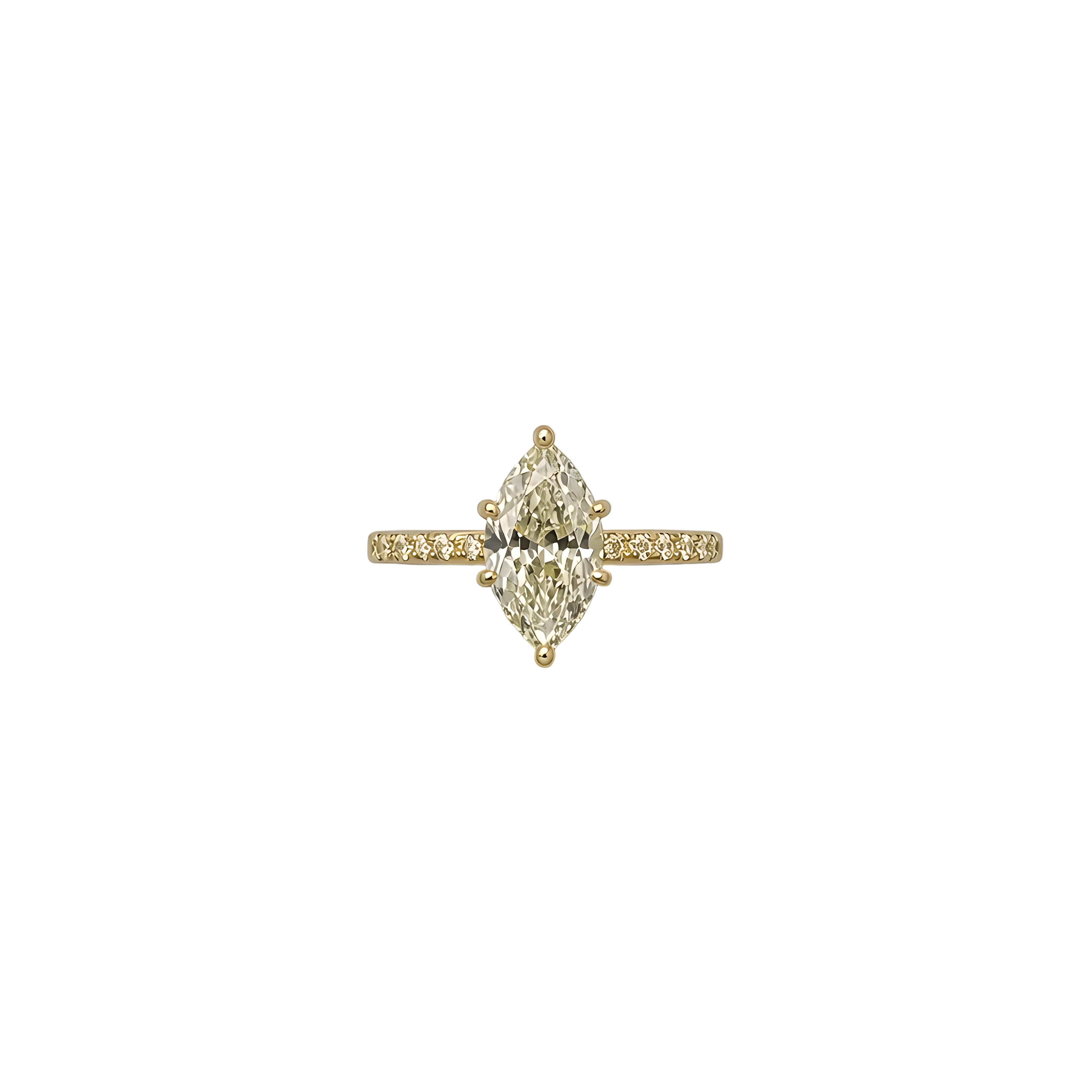 2608 secondhand K18YG ring D2.504/0.30ct Total 3.4g