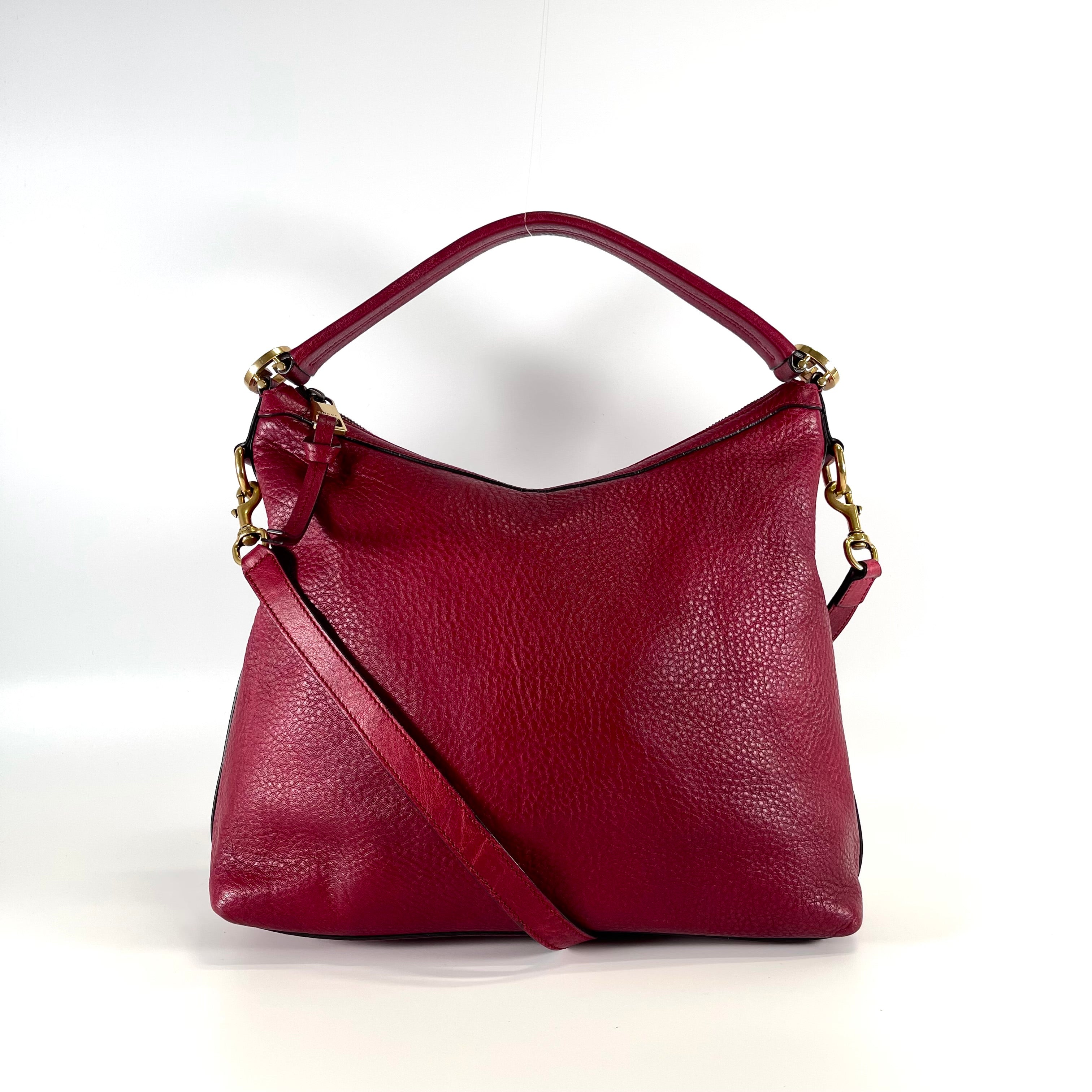 2601 GUCCI 2WAY bag Red leather 1998 326514