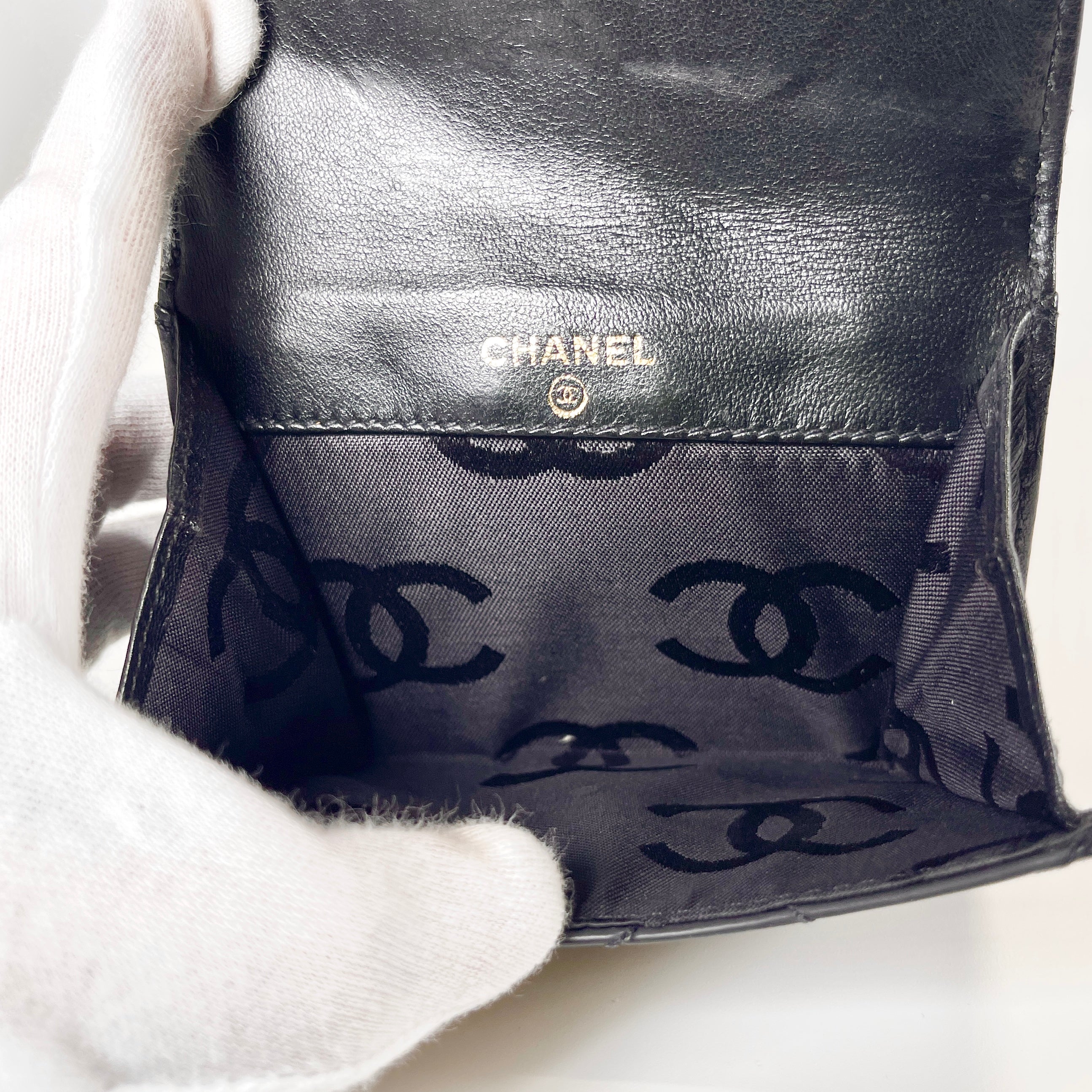 2603 secondhand CHANEL Wallet black  114